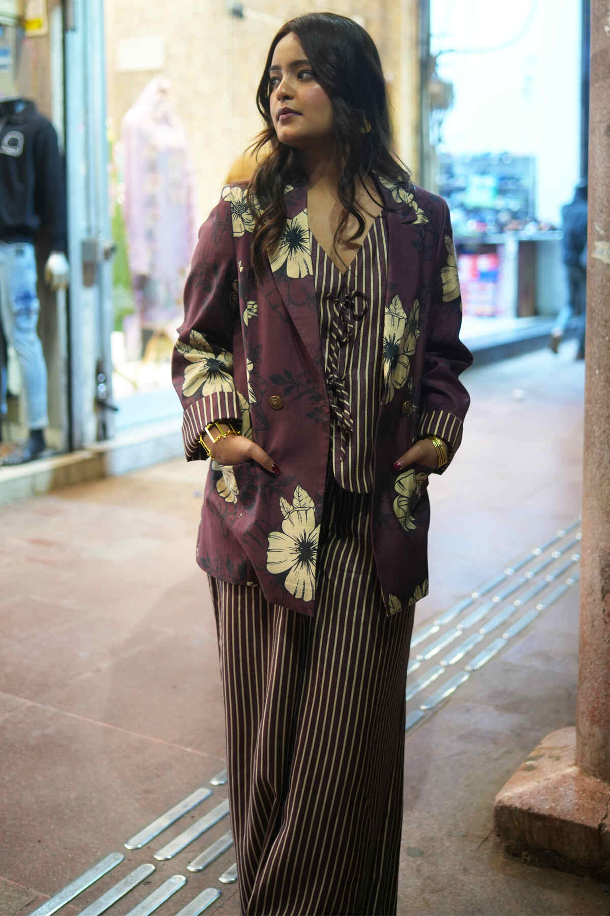 The Verdura Vest - Wine Print