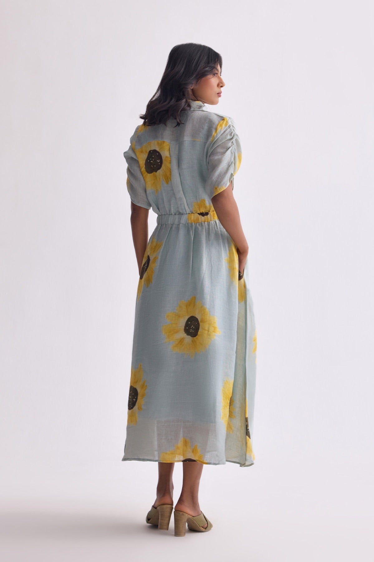 The Soorajmukhi Linen Dress - Sunflower