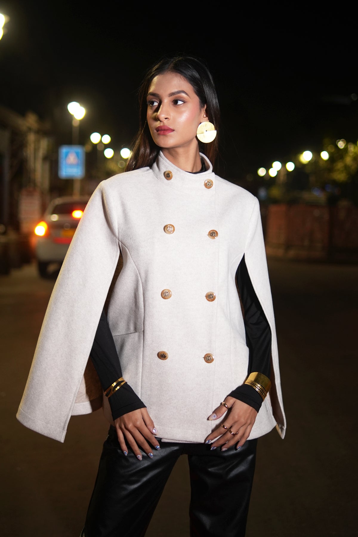 The Cozy Cascade Cape - Winter White