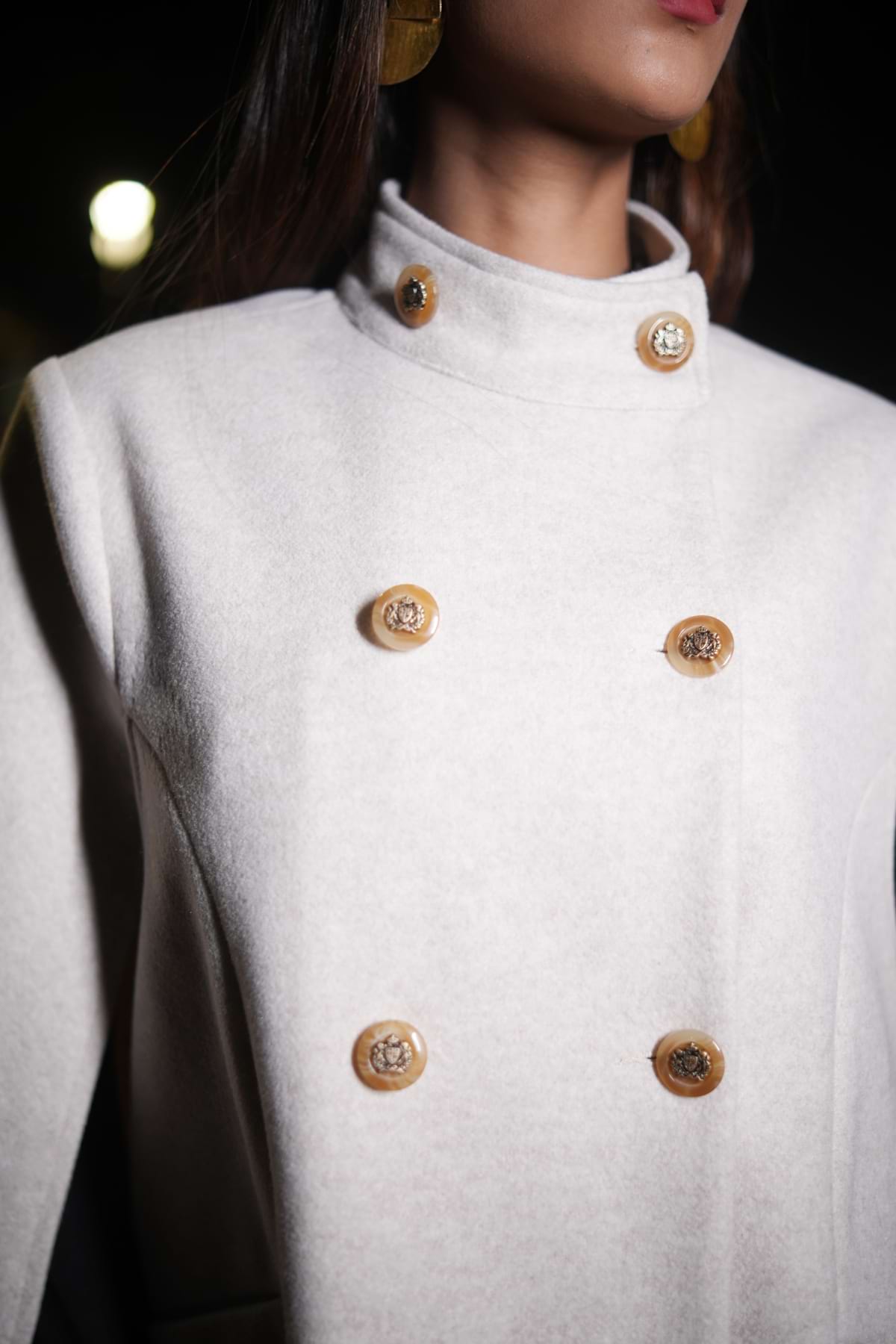 The Cozy Cascade Winter White Knitted Cape Coat