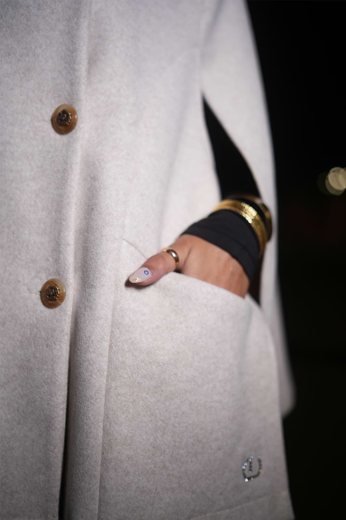 The Cozy Cascade Winter White Knitted Cape Coat