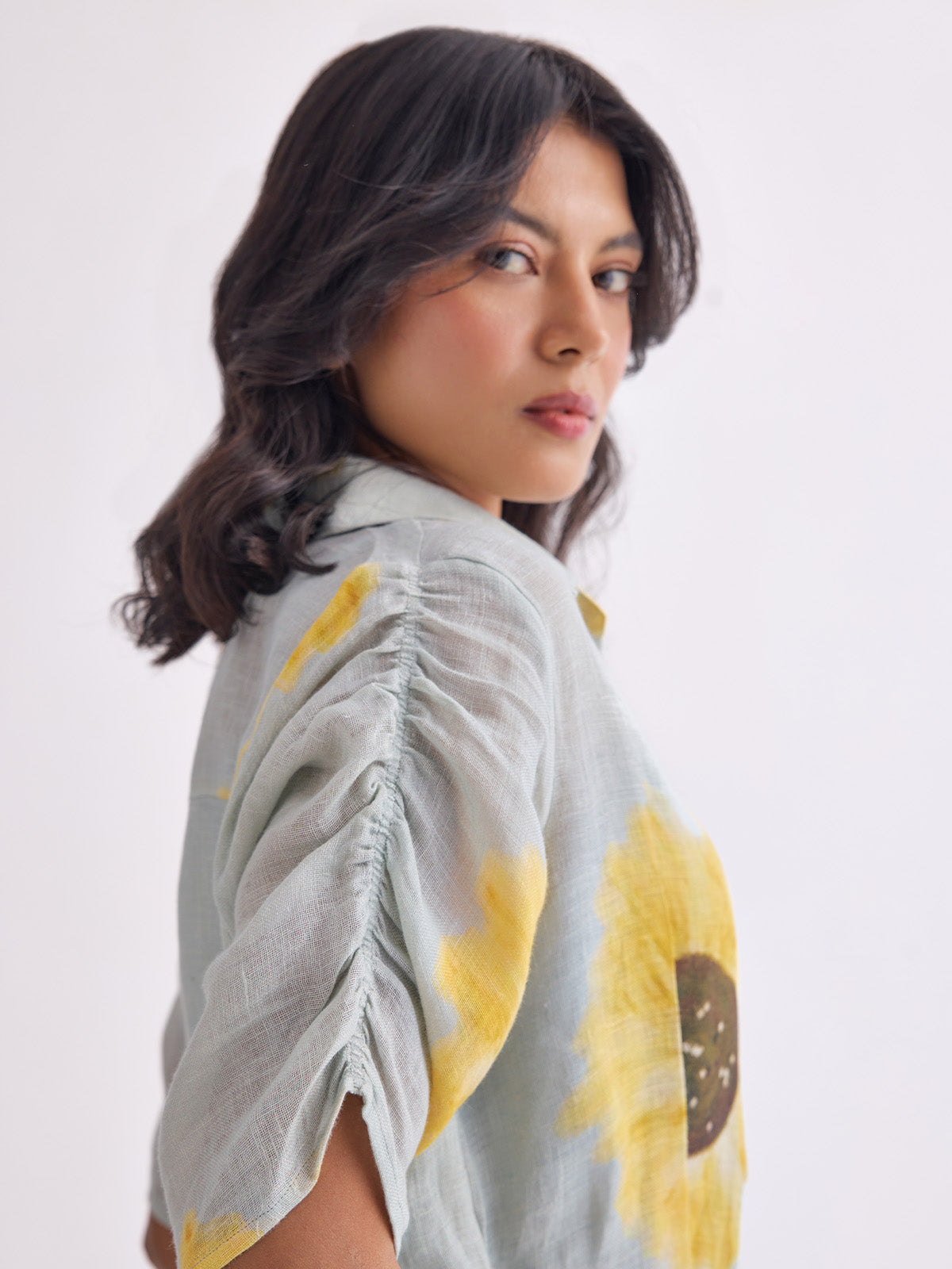 The Soorajmukhi Linen Dress - Sunflower