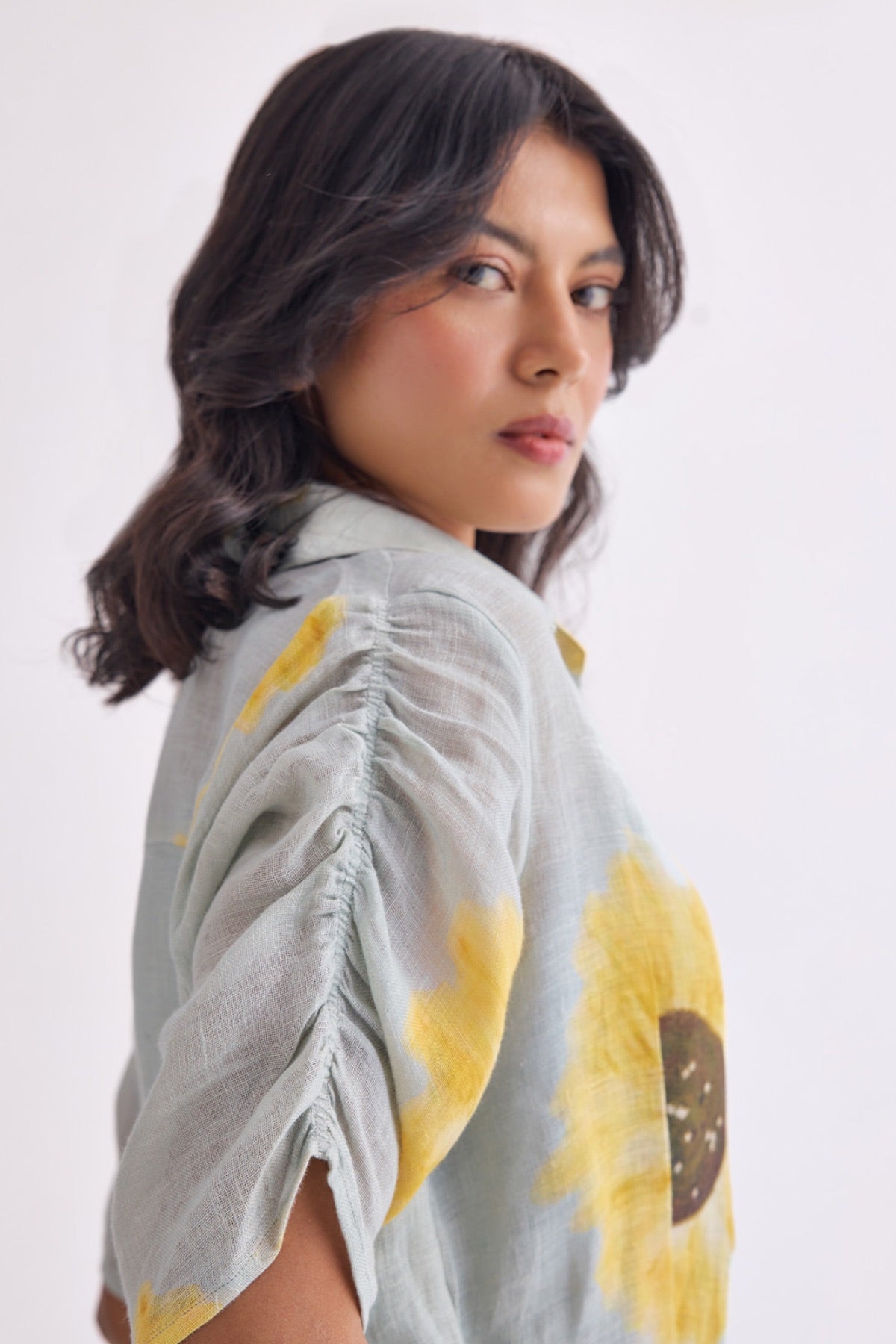 The Soorajmukhi Linen Dress - Sunflower