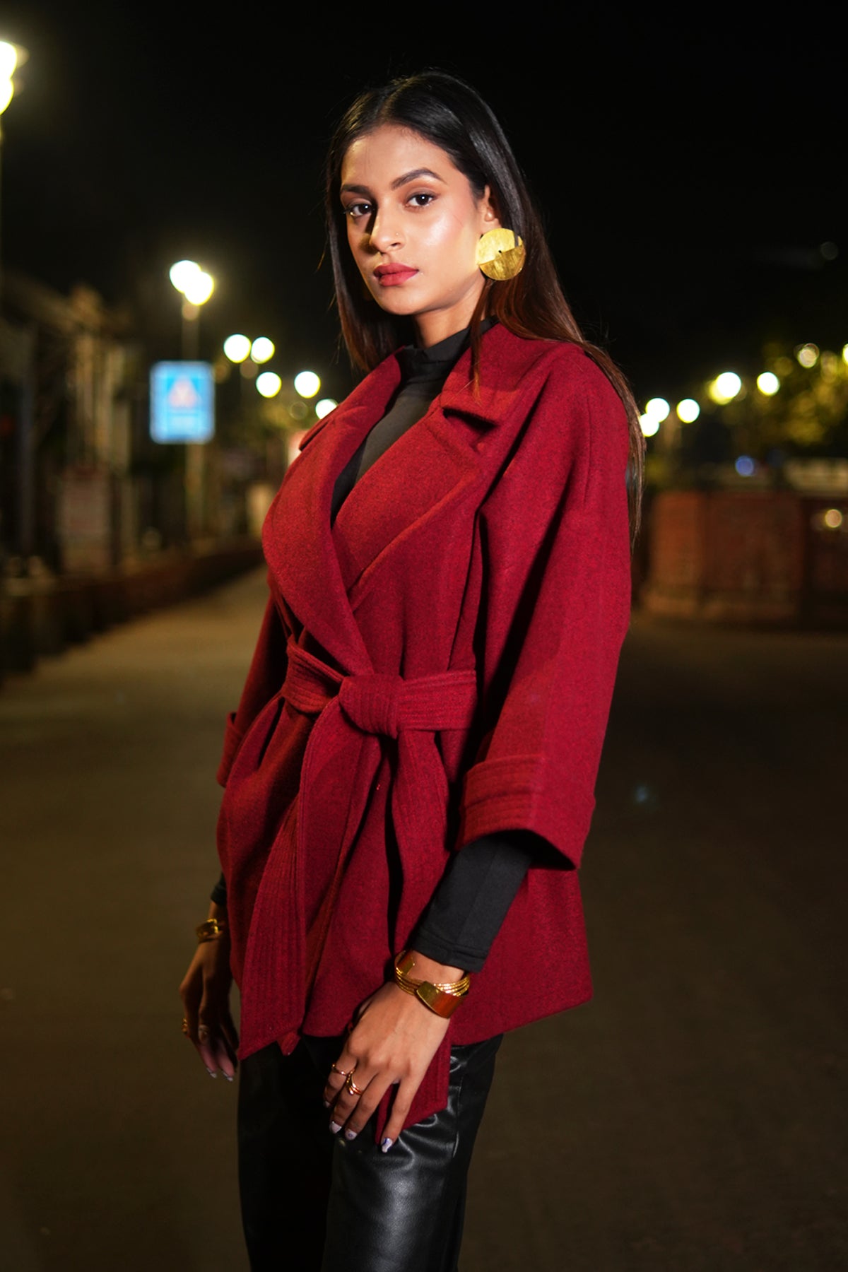 The Frost luxe Coat - Maroon