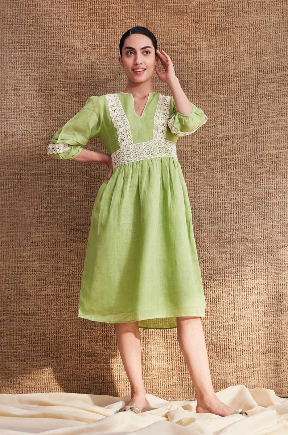 Belle of Ireland Dress | Linen Dress For Women | withus XL / Light Green / YLDS/2258 Belle of Ireland Dress | Linen Dress For Women | withus XL / Light Green / YLDS/2258