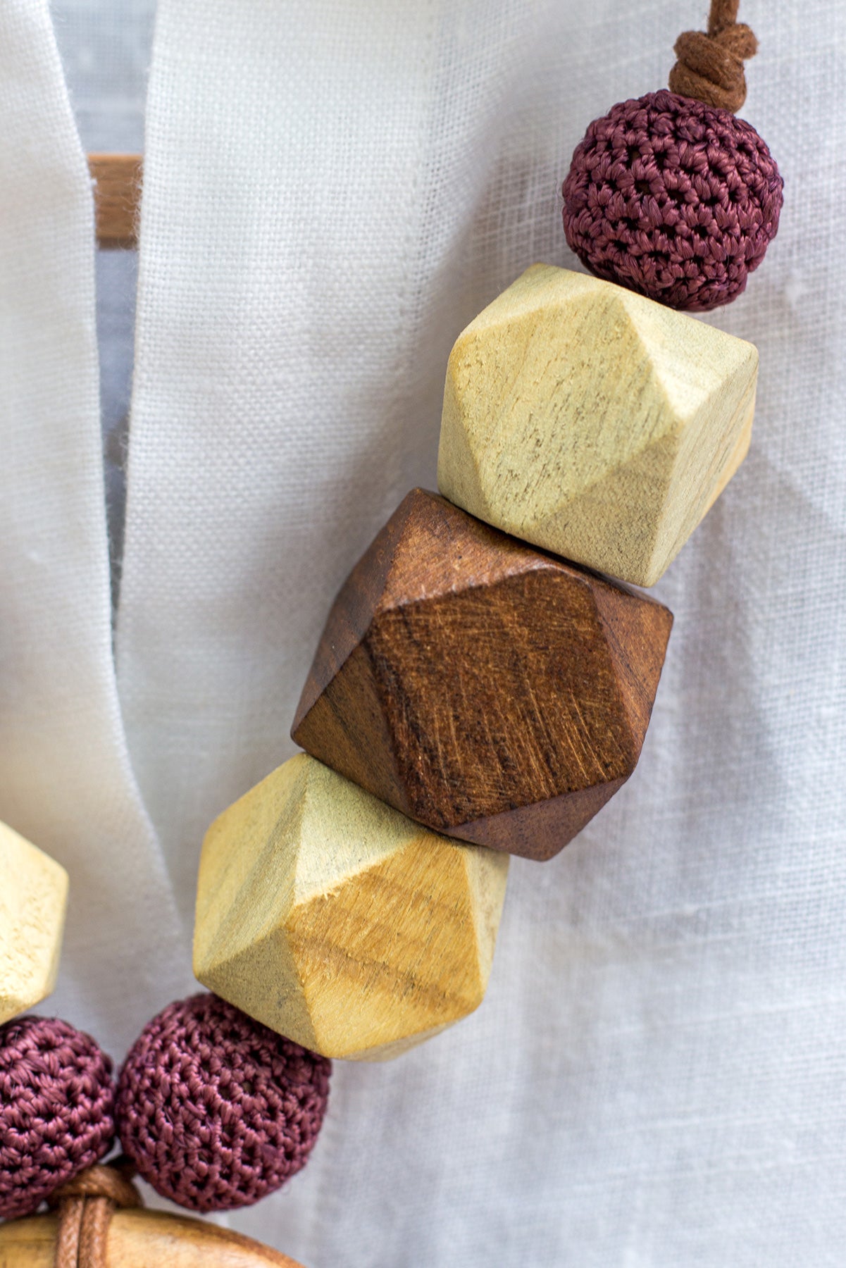 Cassia Wooden Ring Beaded Necklace - Yell With Us