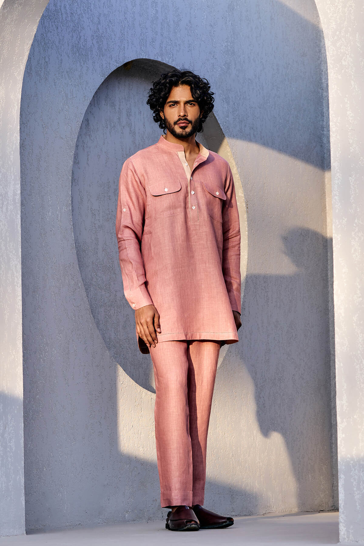 The Fursat Kurta - Heritage Pink