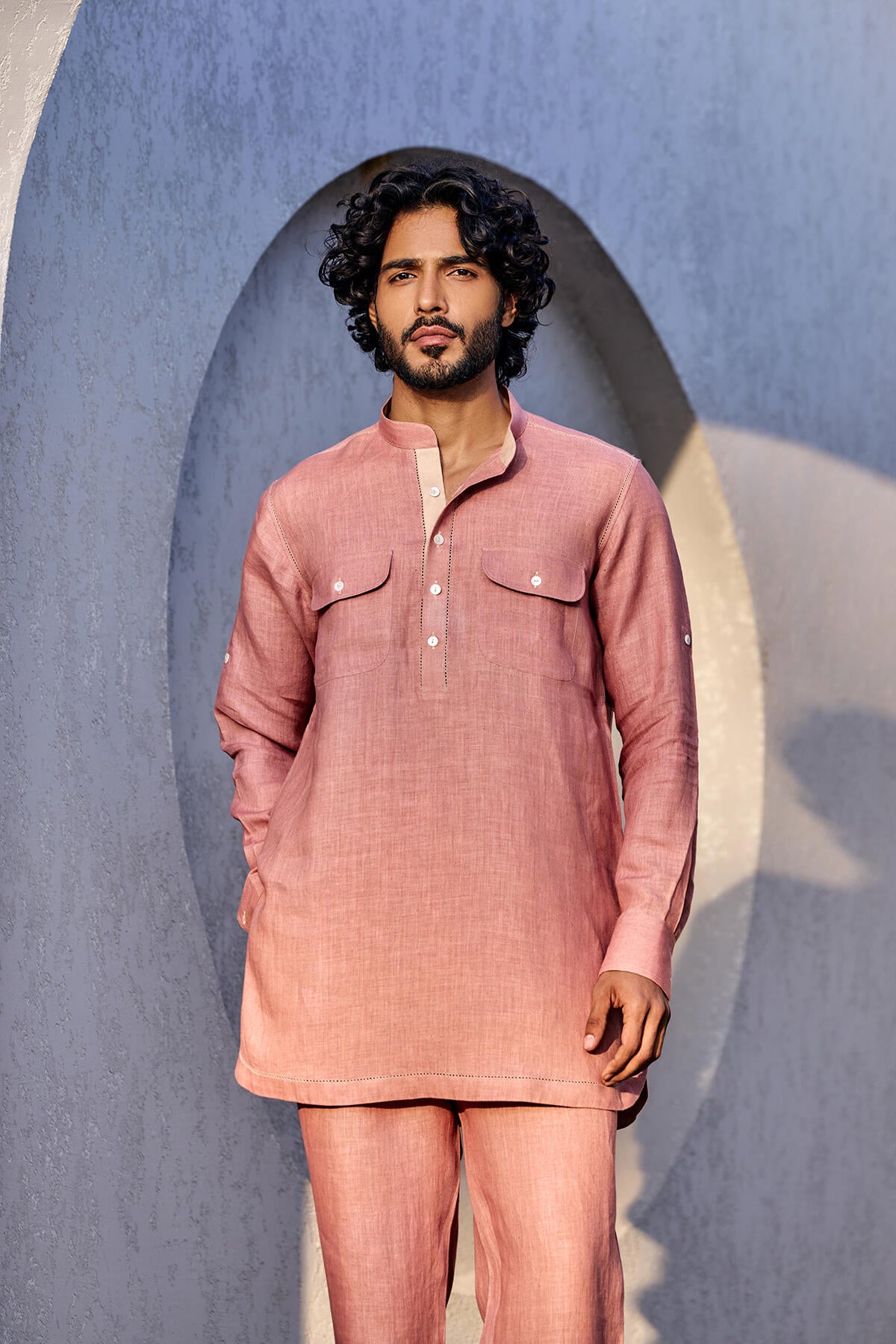 The Fursat Kurta - Heritage Pink