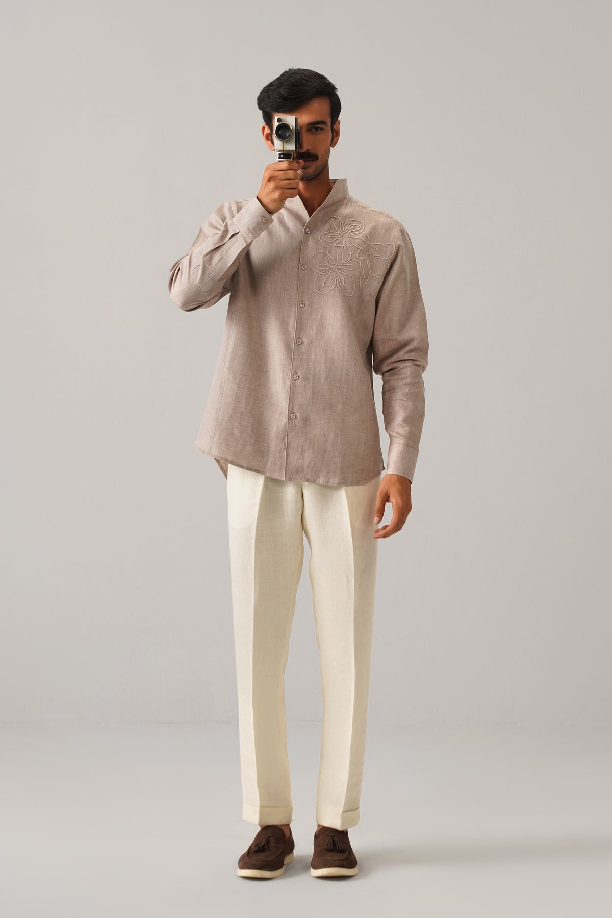 The Ruhaan Grey Linen Shirt