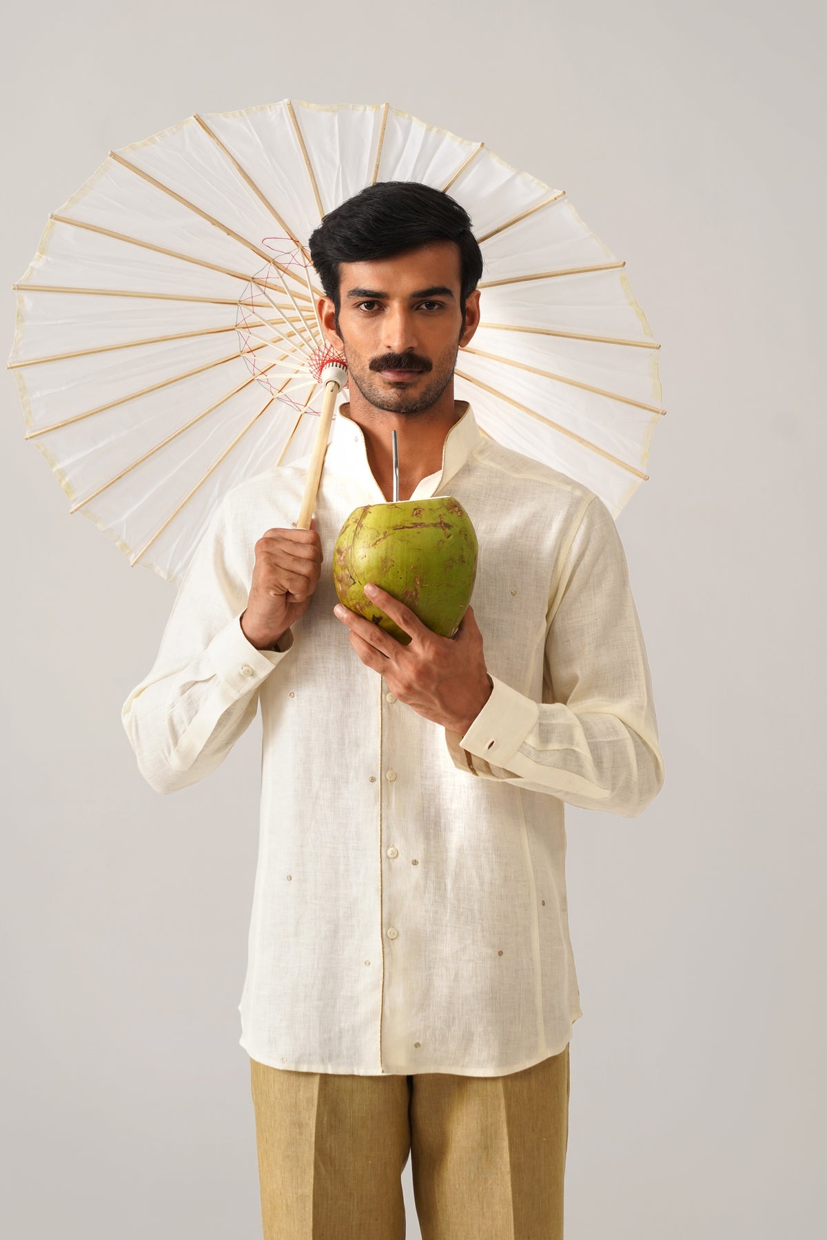 The Rivaaz Cream Linen Shirt