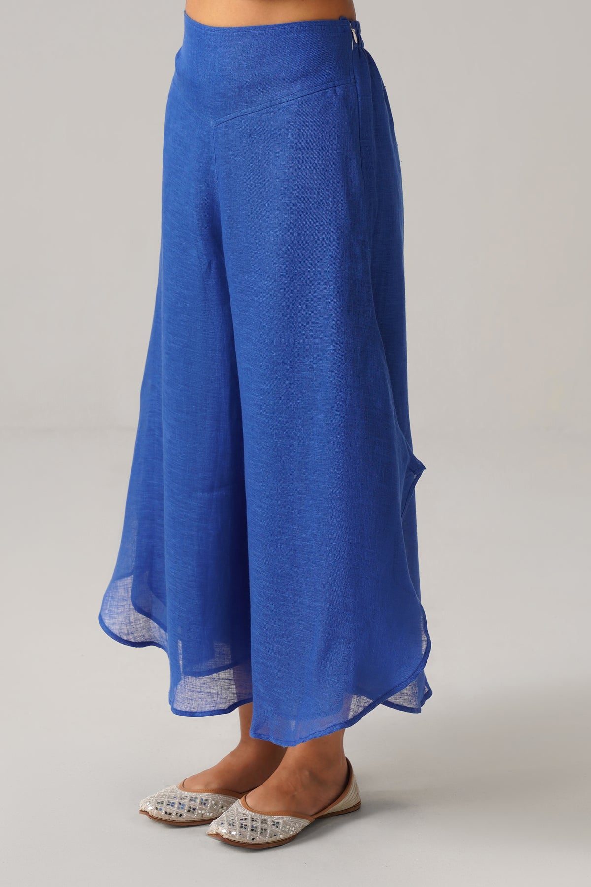 The Boho Banno Royal Blue Linen Cape Set