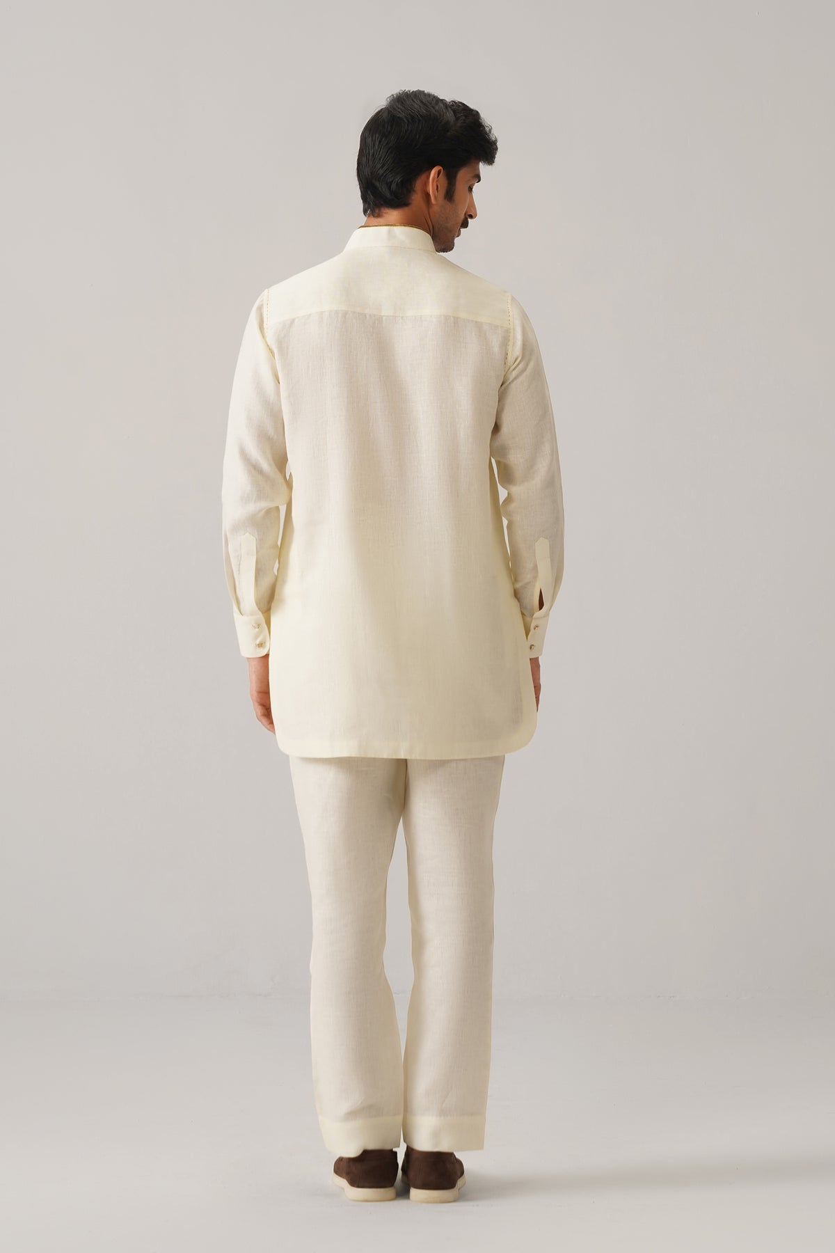 The Rehmat Cream Linen Kurta