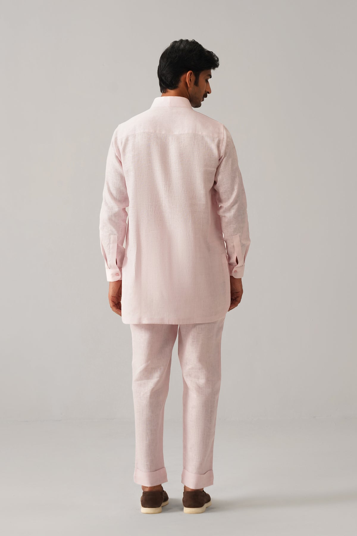 The Ehsaas Baby Pink Linen Kurta Set