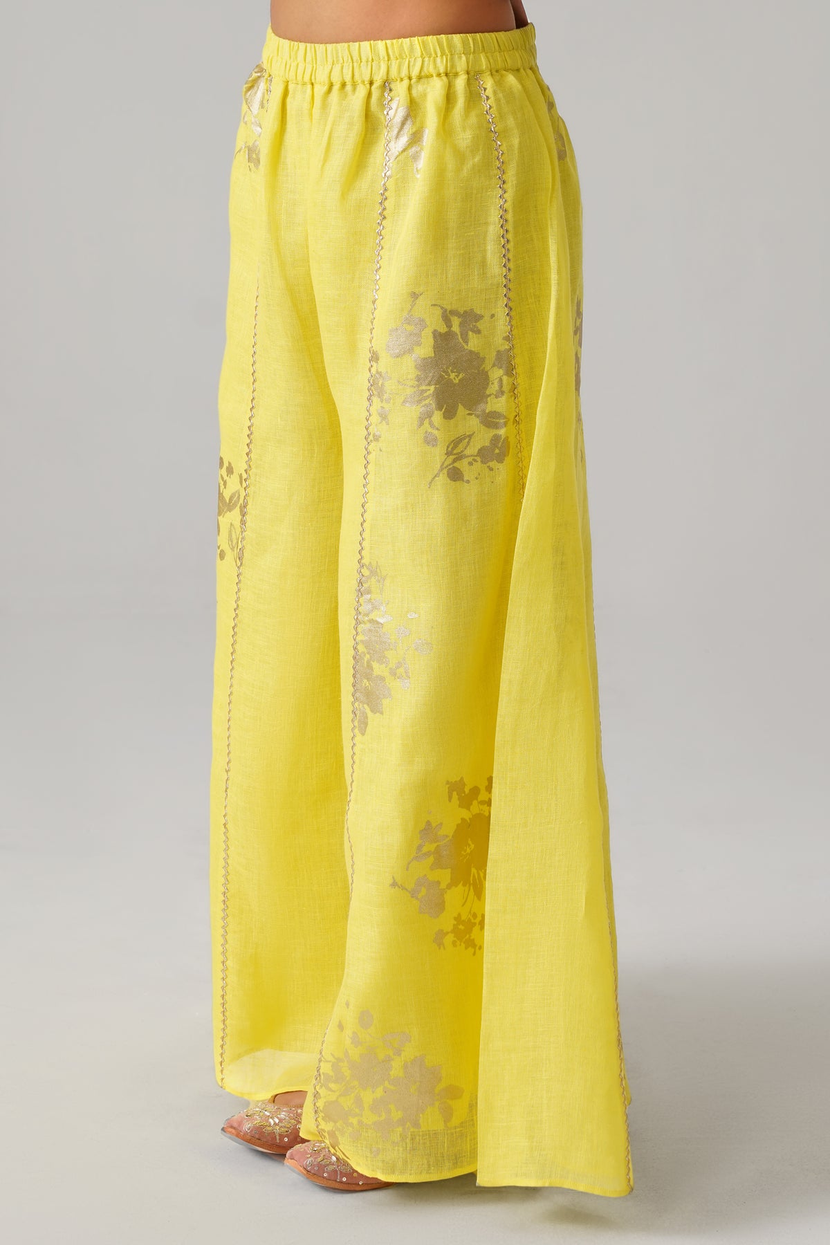 The Naazneen Yellow Gauze Linen Kurti