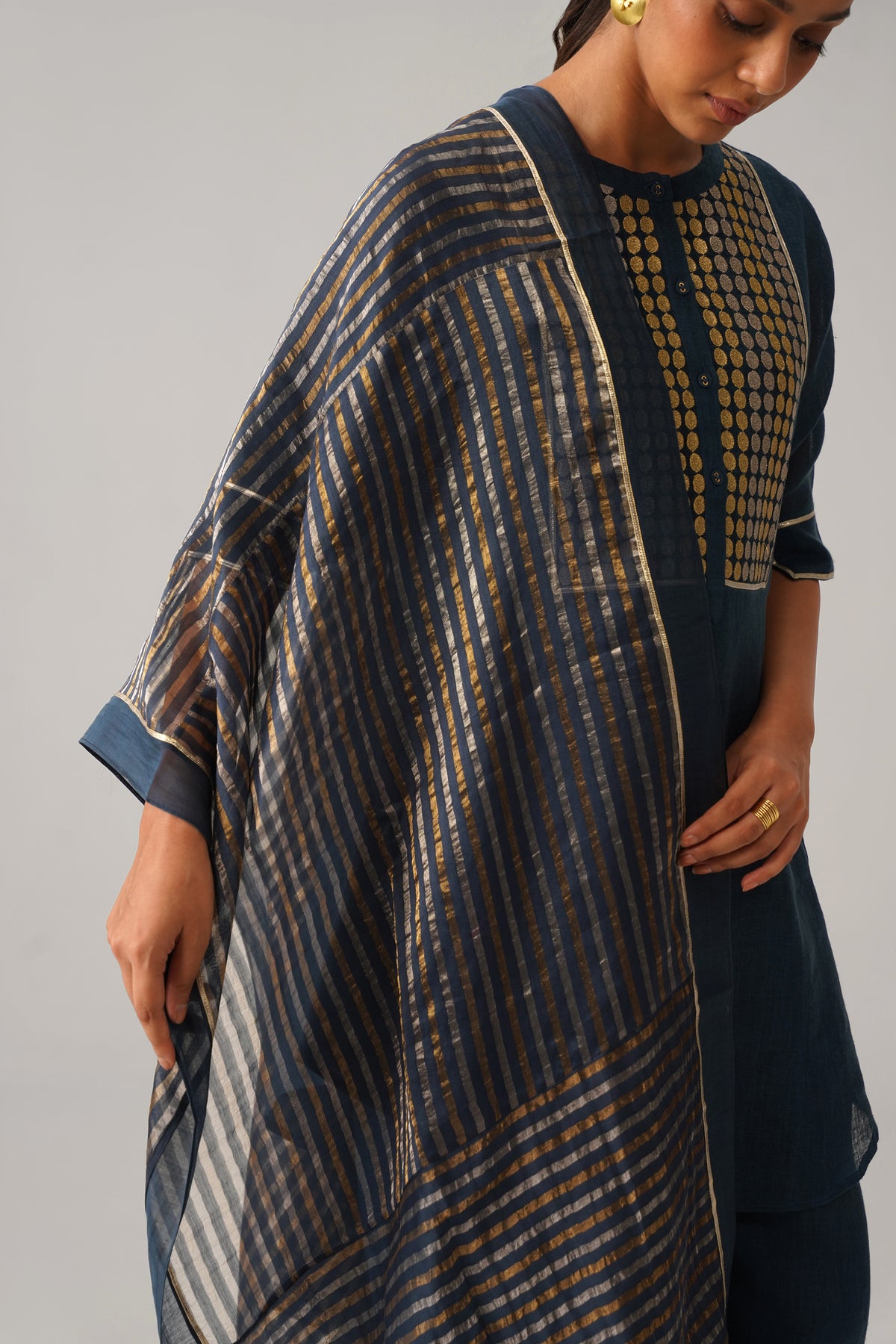 The Sitaara Sapphire Blue Gauze Linen Kurti
