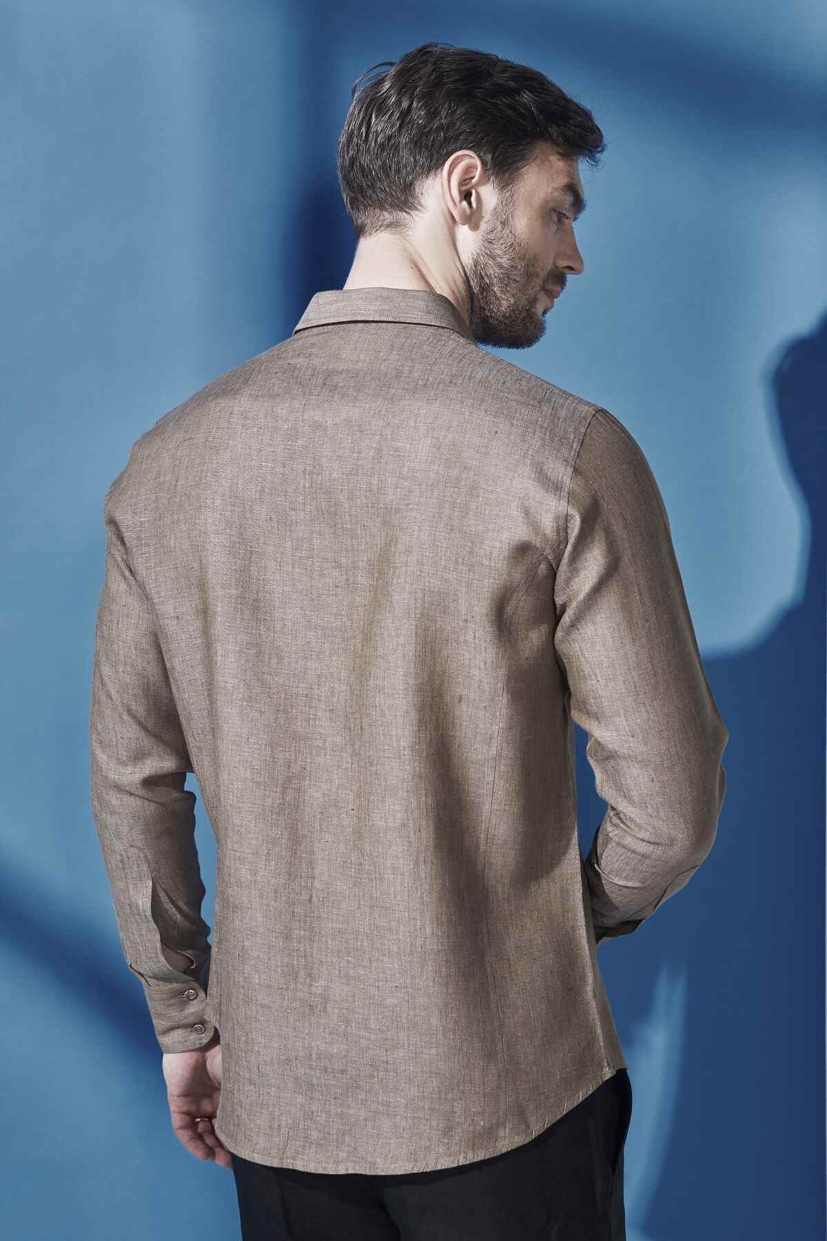 Extended Collar Linen Shirt - Yell With Us