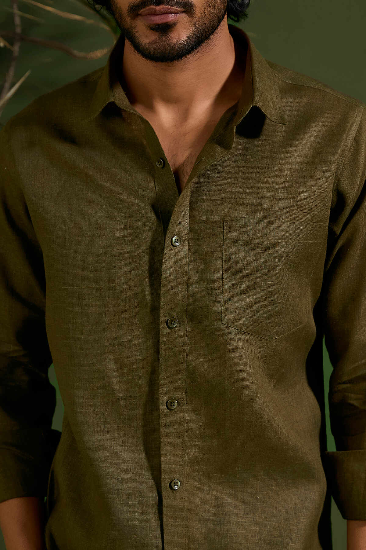 Extended Collar Linen Shirt - Yell With Us