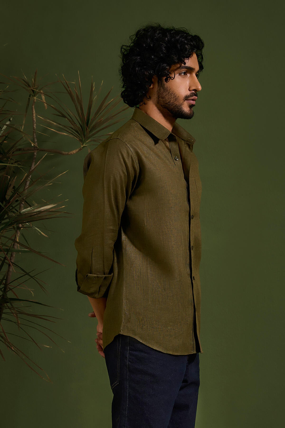 Extended Collar Linen Shirt - Yell With Us