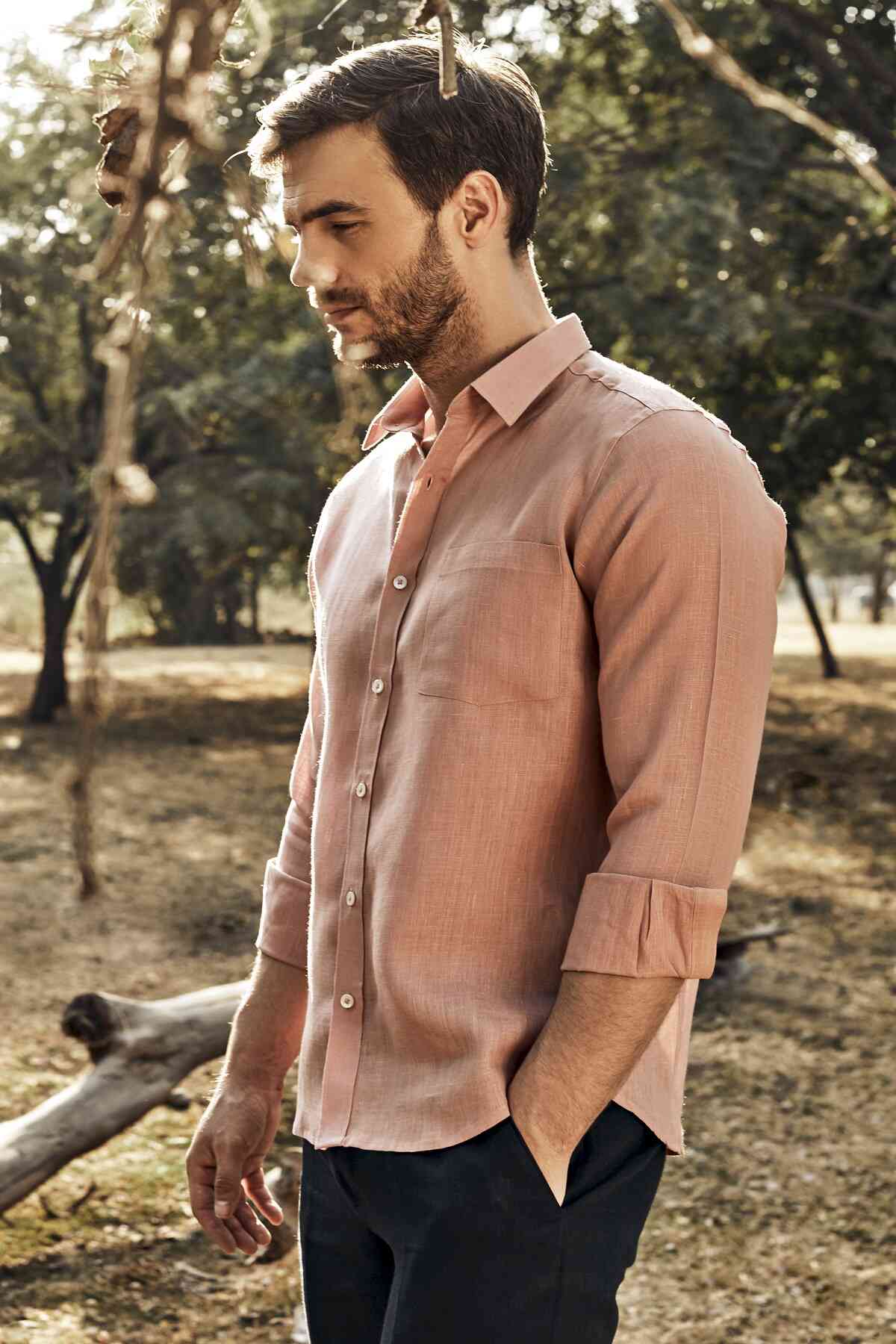 Extended Collar Linen Shirt - Yell With Us
