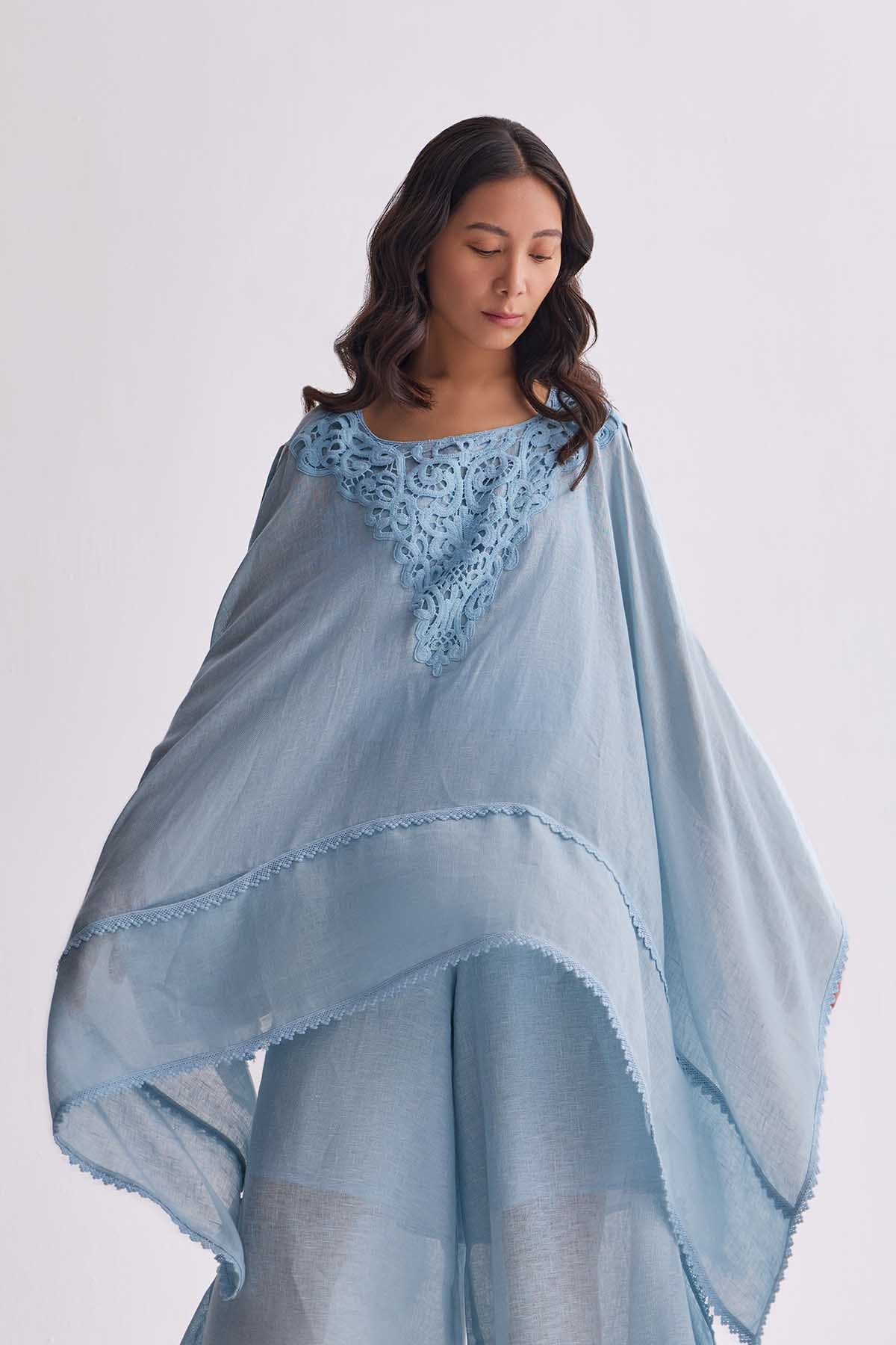 The Prishitha Cape Set - Light Blue