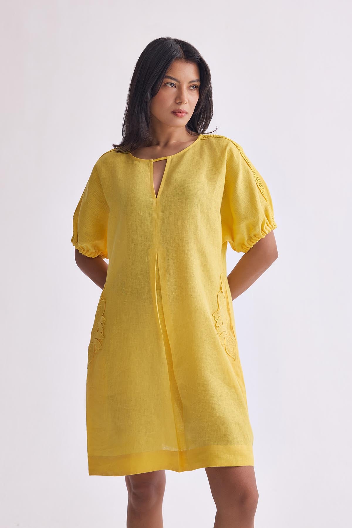 The Krishitha Alphanso Linen Dress