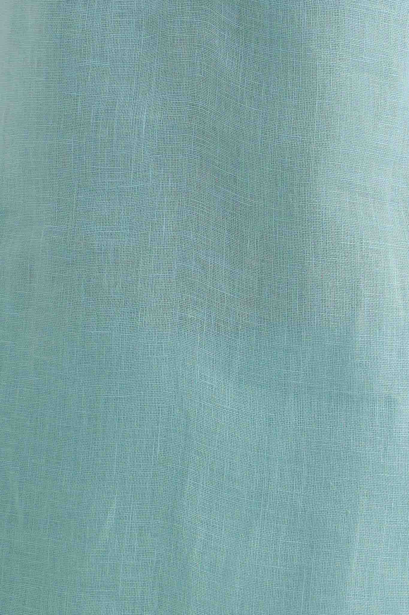 Patola Poise Linen Kurta Set - Aqua Blue
