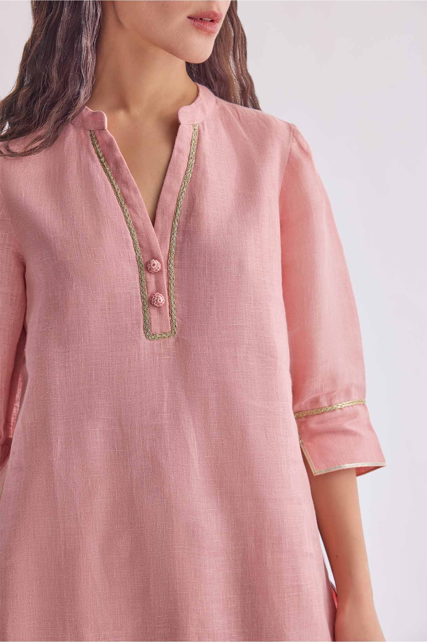Patola Poise Kurta Set - Dark Peach