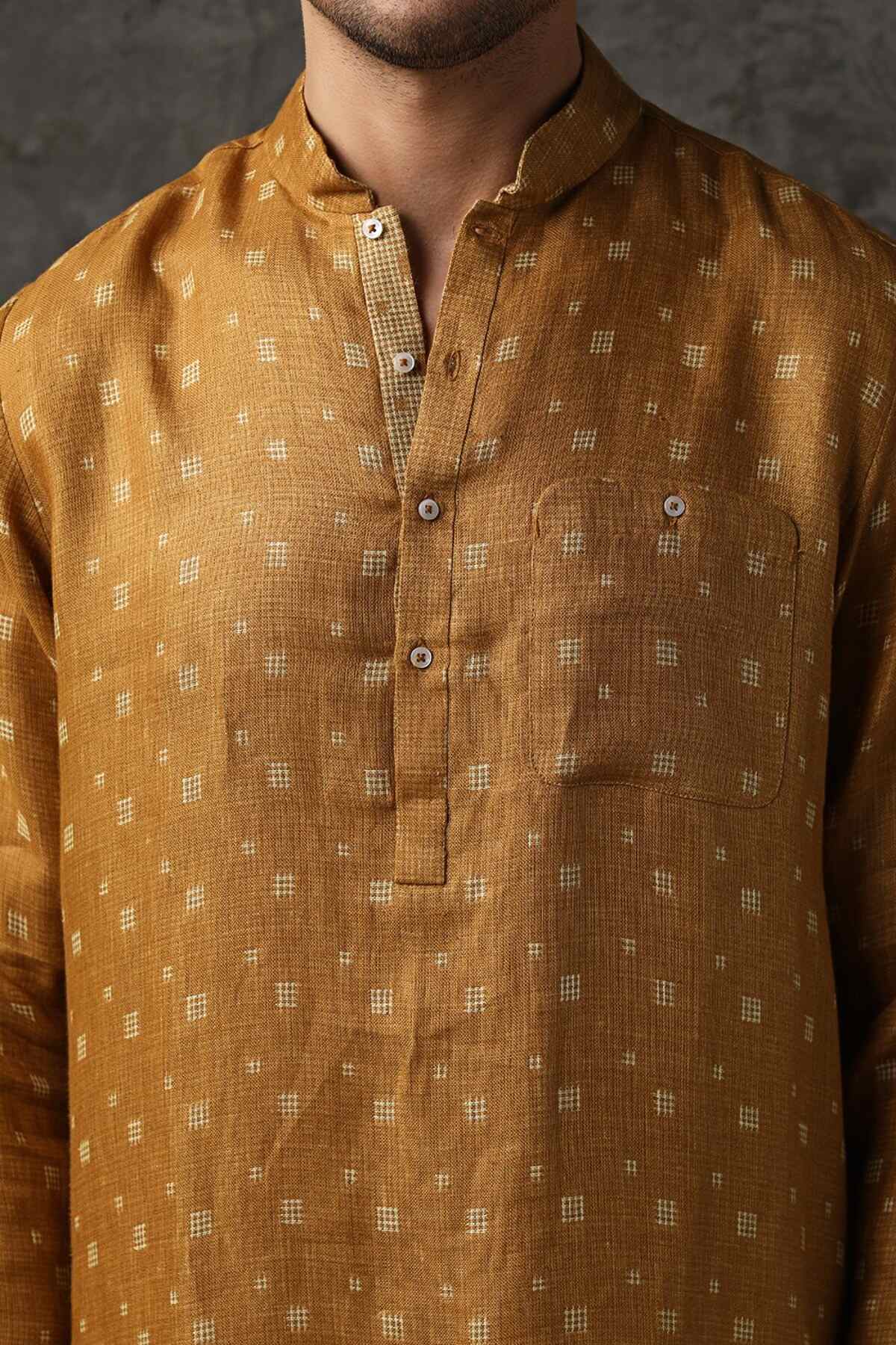 Printed Linen Kurta - Yell With Us