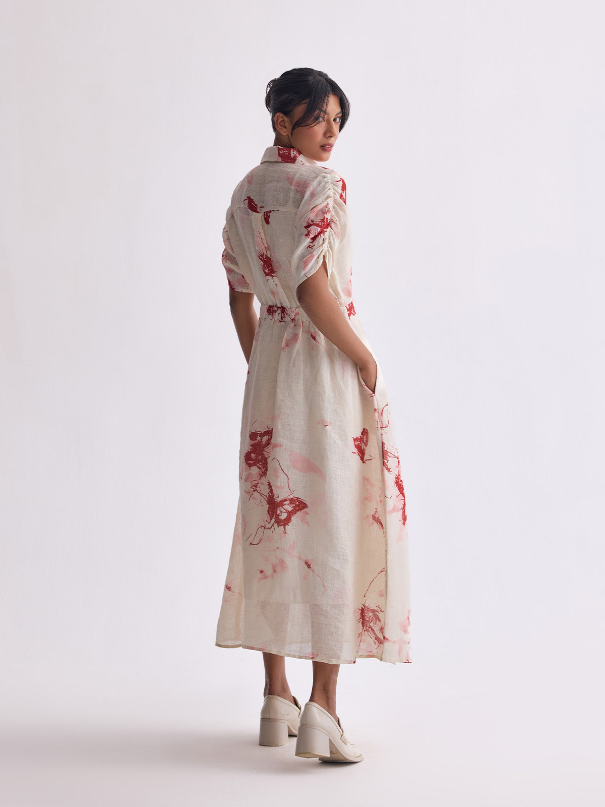 The Titli ki Sakhi Linen Dress - Butterfly