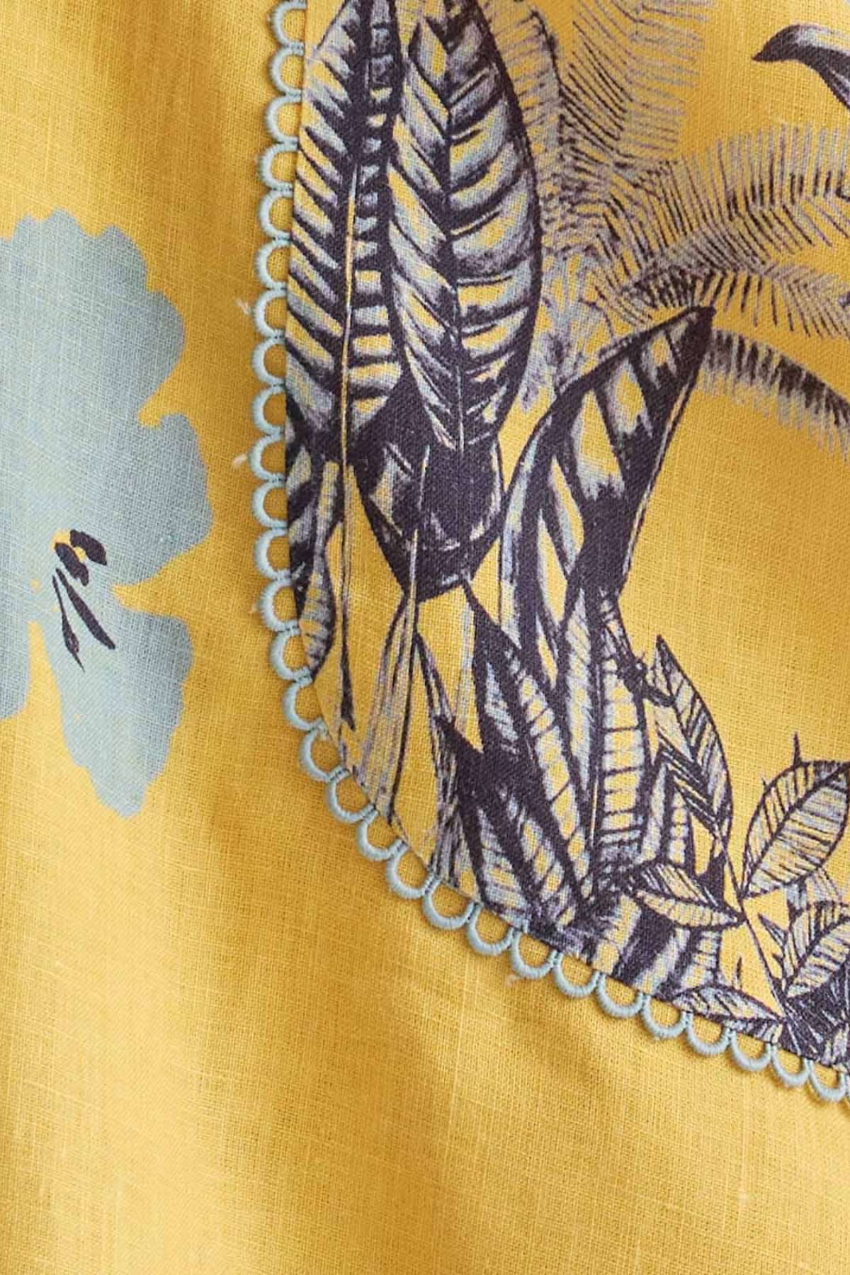 The Vanya Linen Kurta Set - Yellow Print