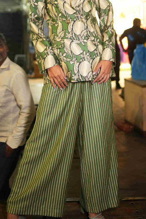 The Driftfit Trousers - Green Strip
