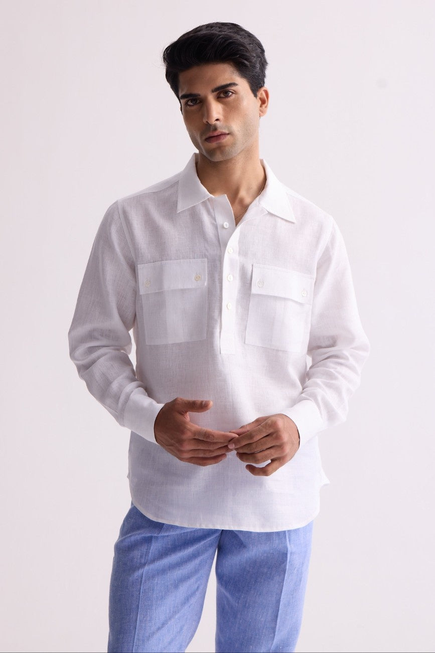 The Luciao White Linen Kurta