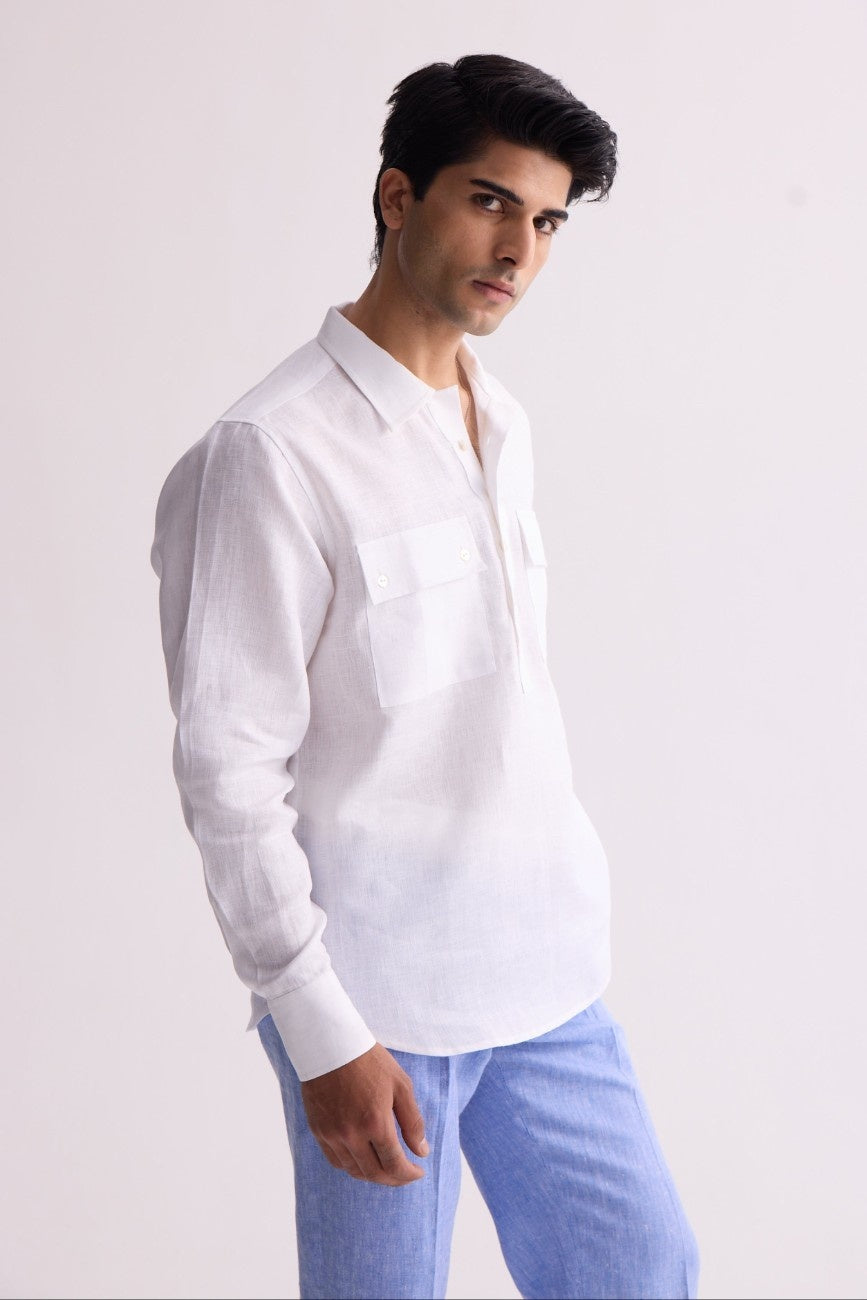 The Luciao White Linen Kurta
