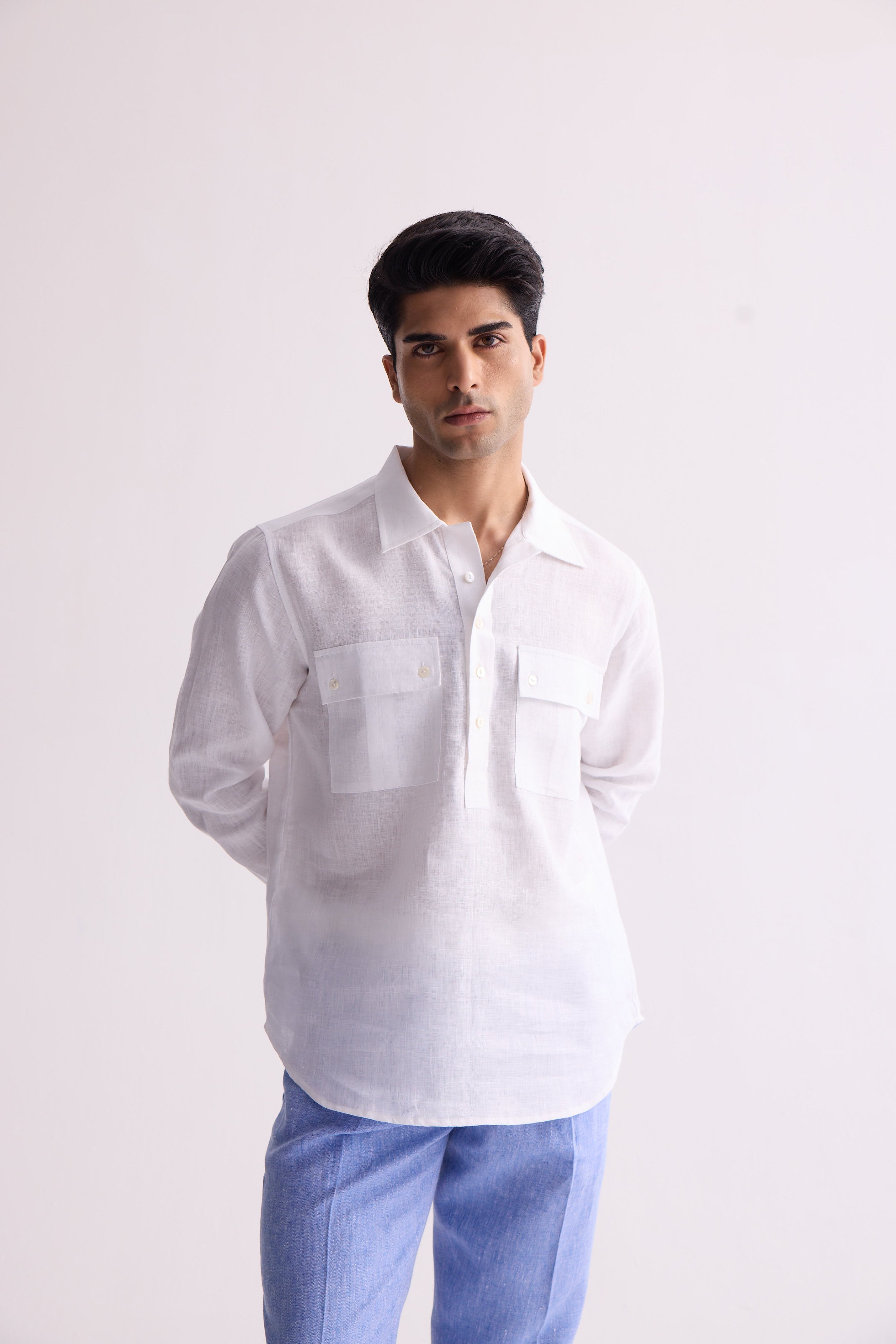 The Luciao White Linen Kurta