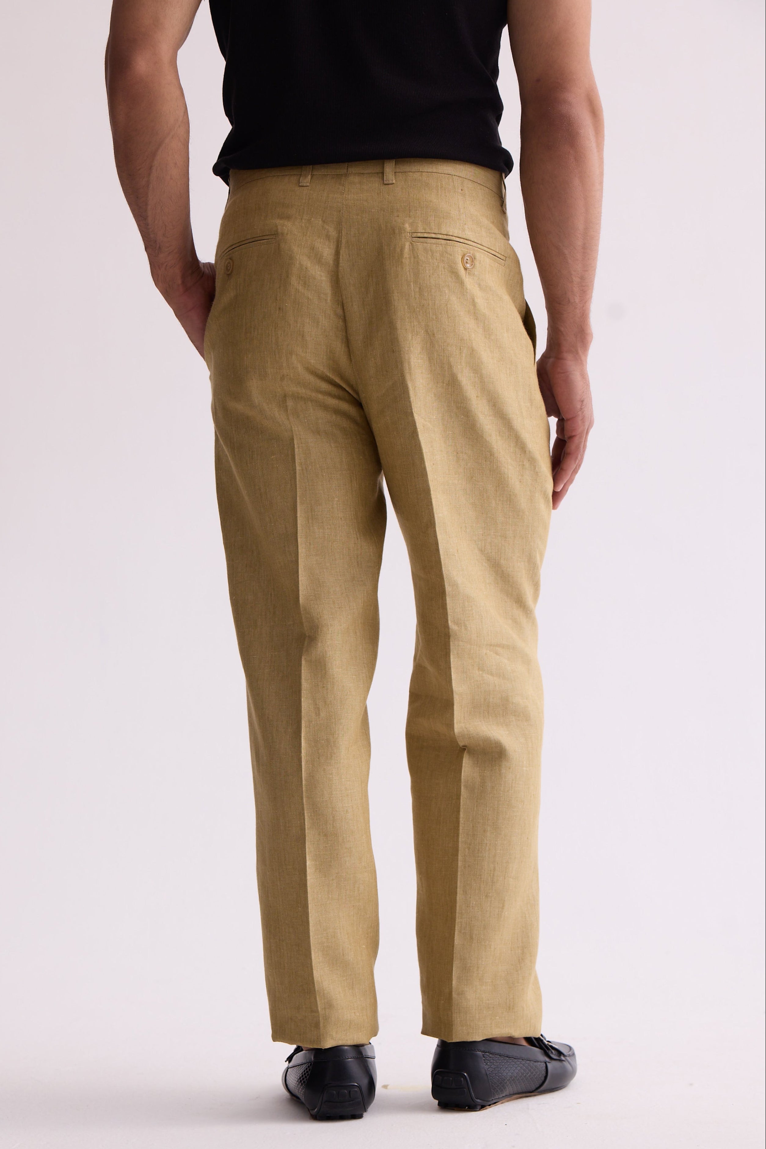 The Alvar Golden Linen Trouser