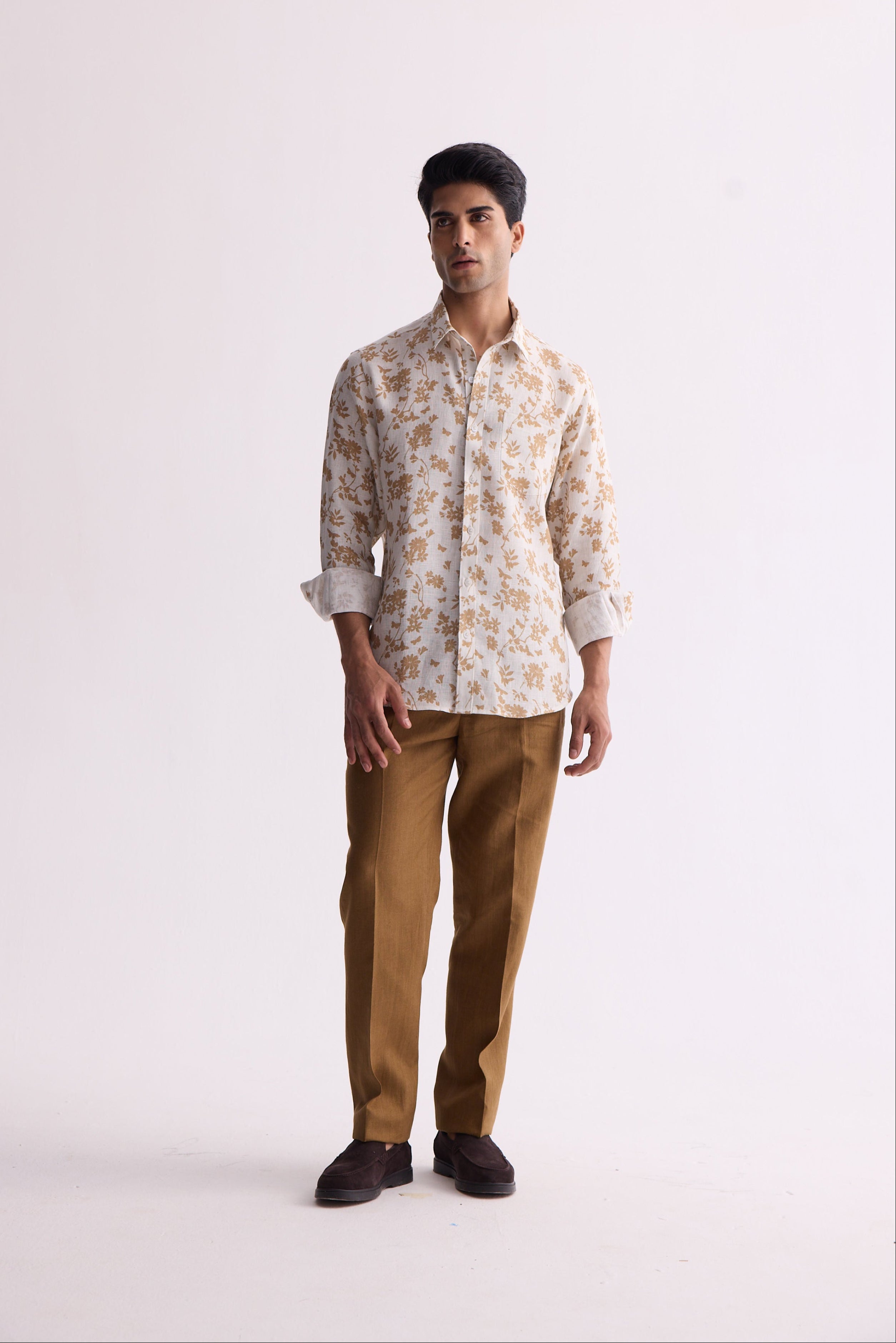 The Prabhaat Shirt Brown Leaf