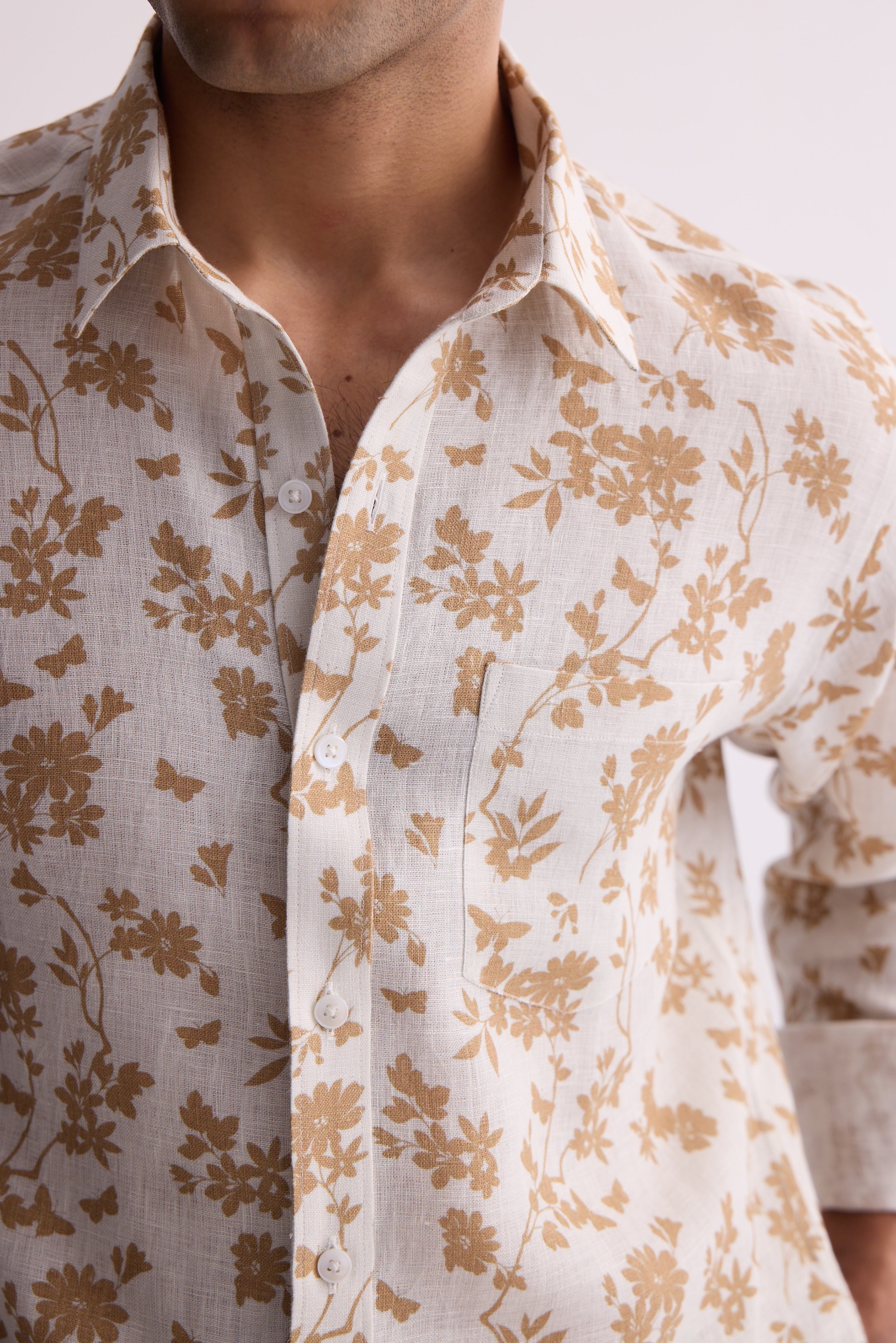 The Prabhaat Shirt Brown Leaf