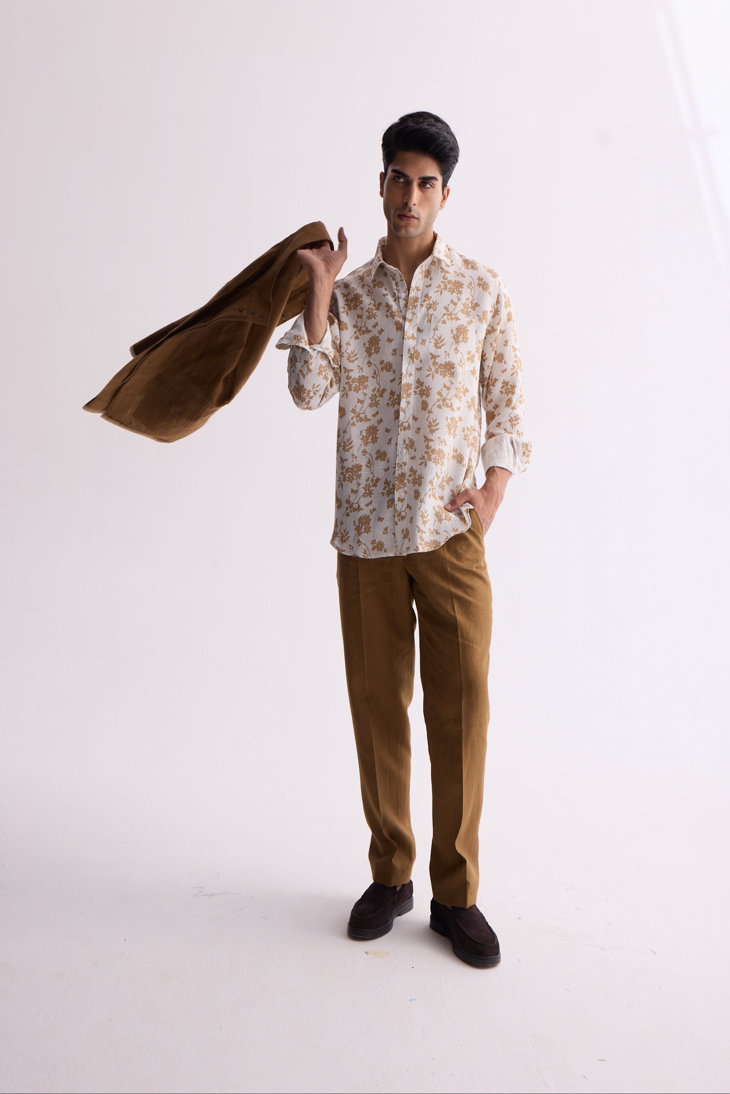 The Prabhaat Shirt Brown Leaf