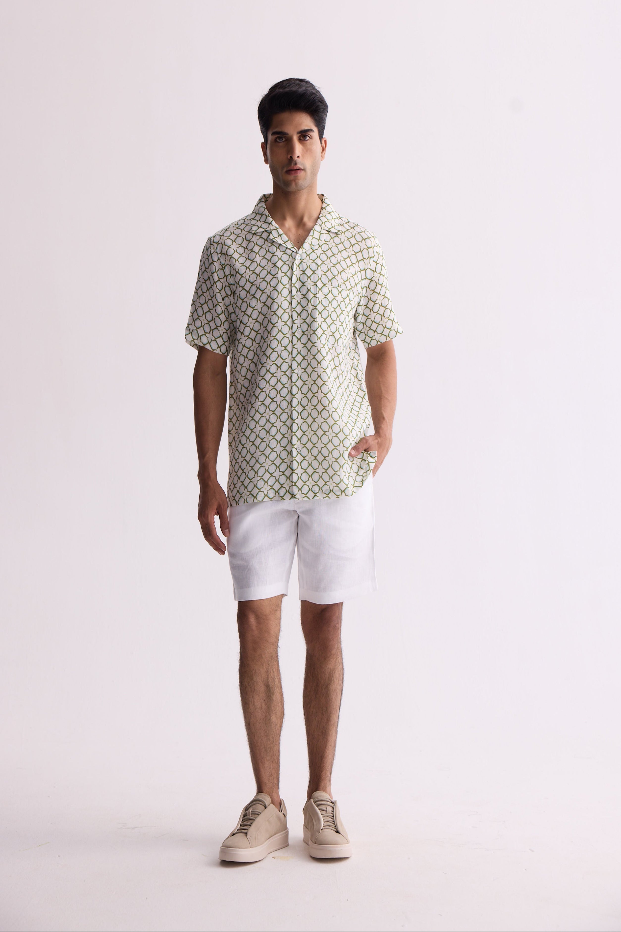The Neeran Green Flower Shirt