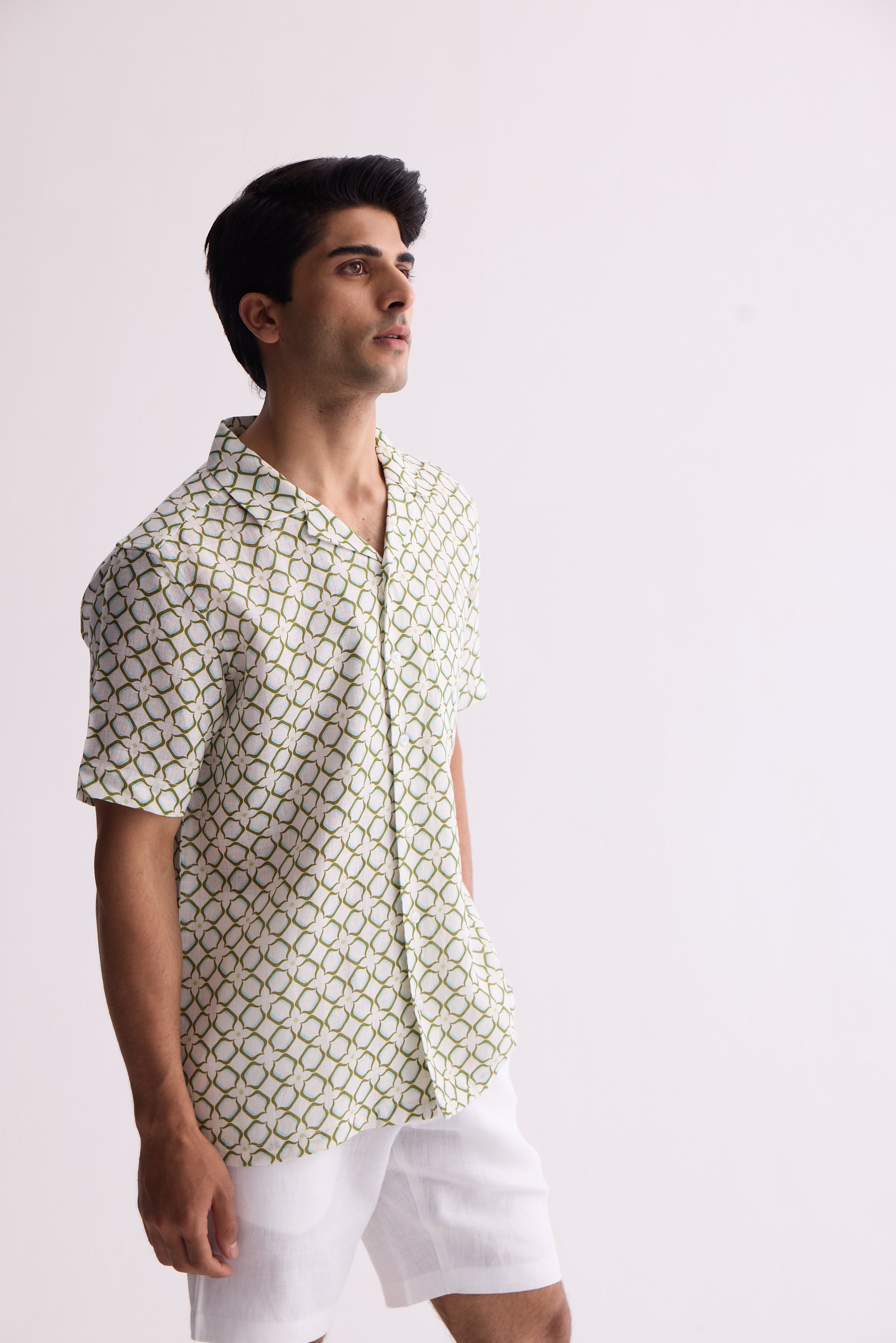 The Neeran Green Flower Shirt