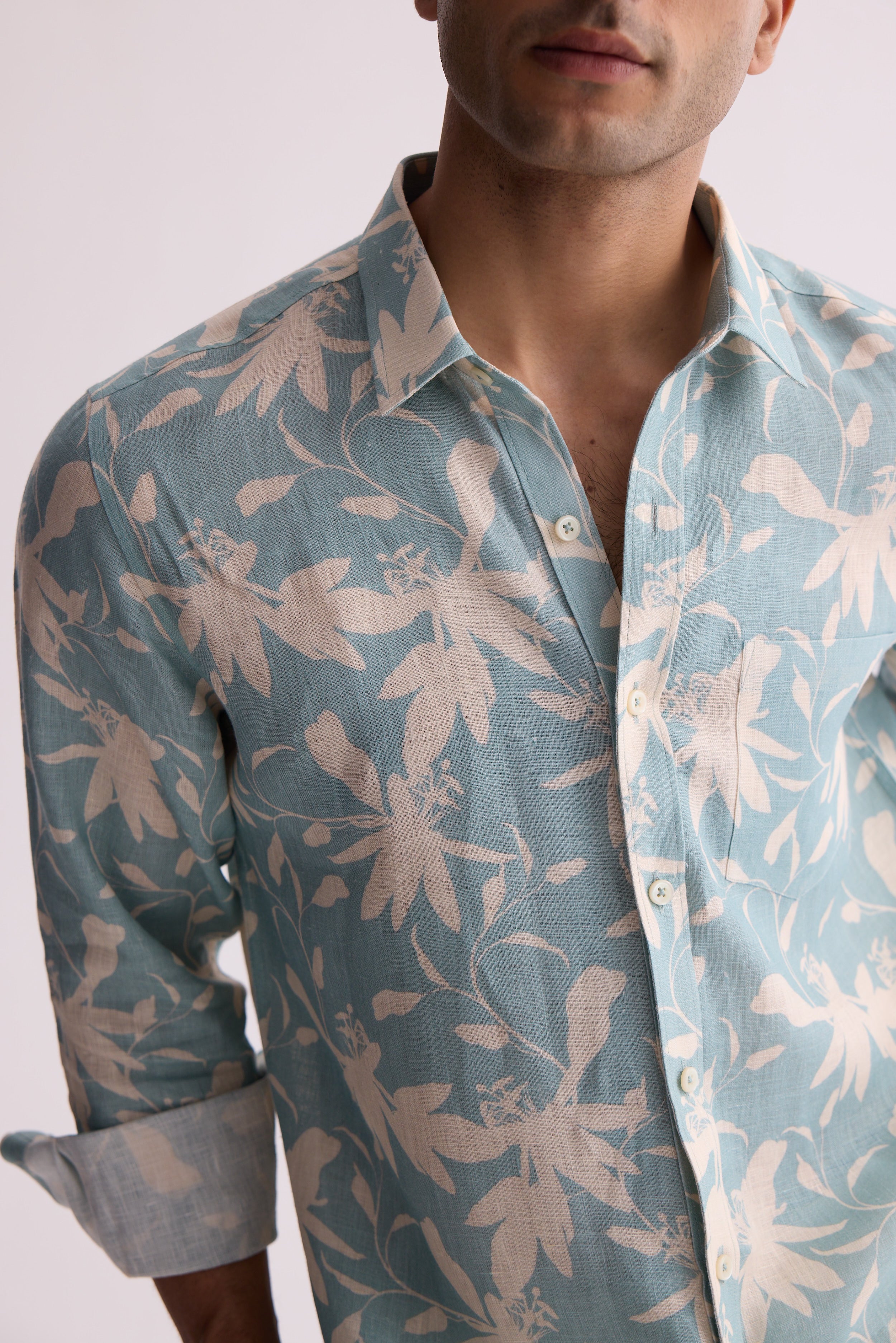 The Prabhaat Shirt Blue Flower