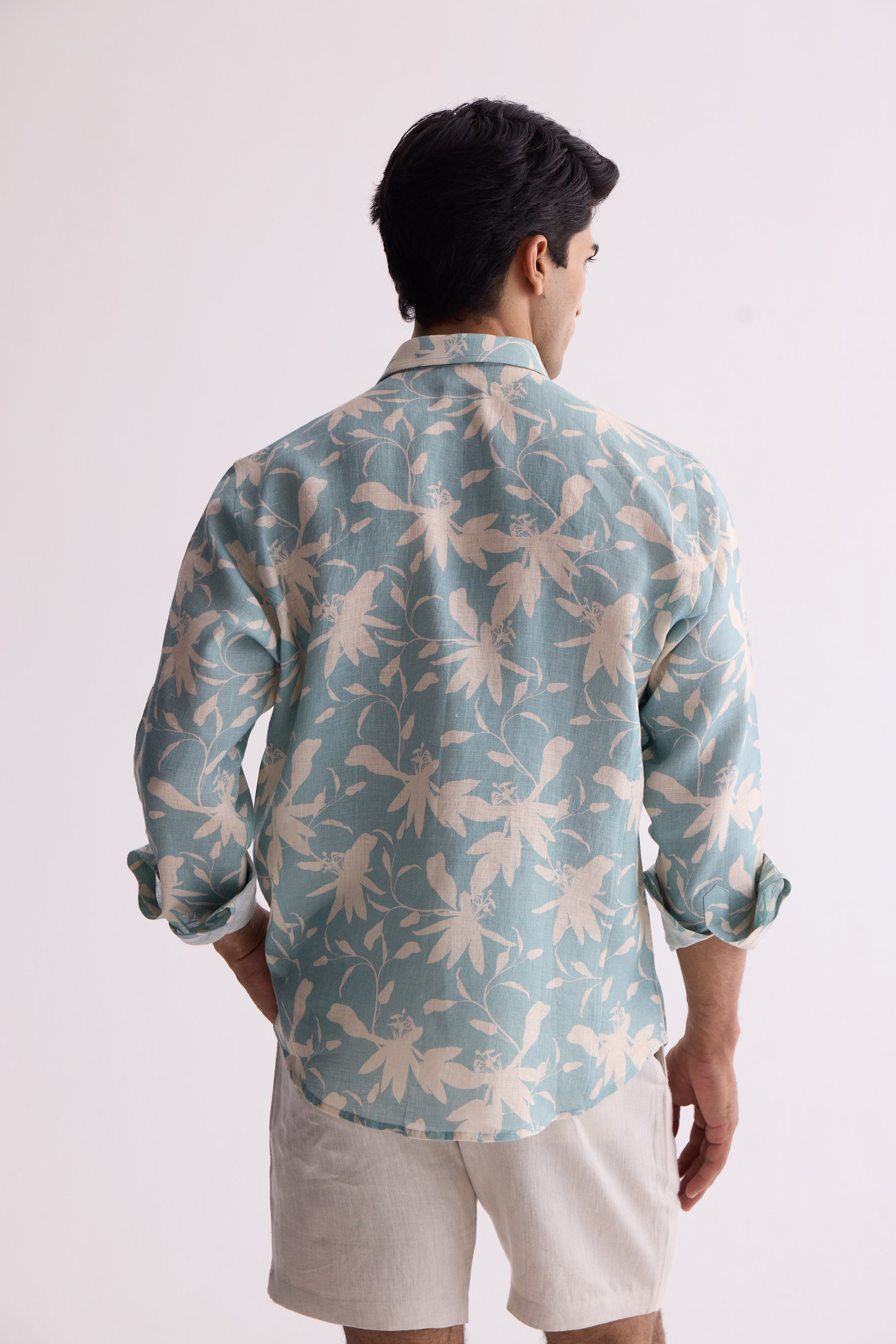 The Prabhaat Shirt Blue Flower