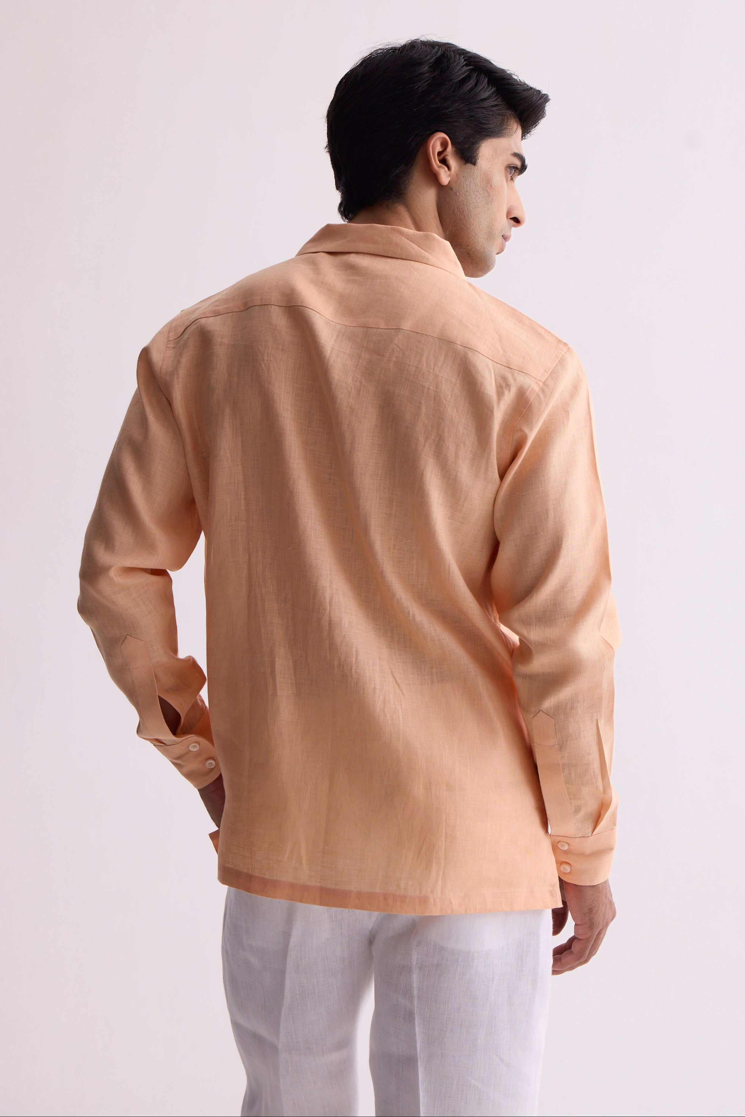The Boreas Orange Linen Shirt