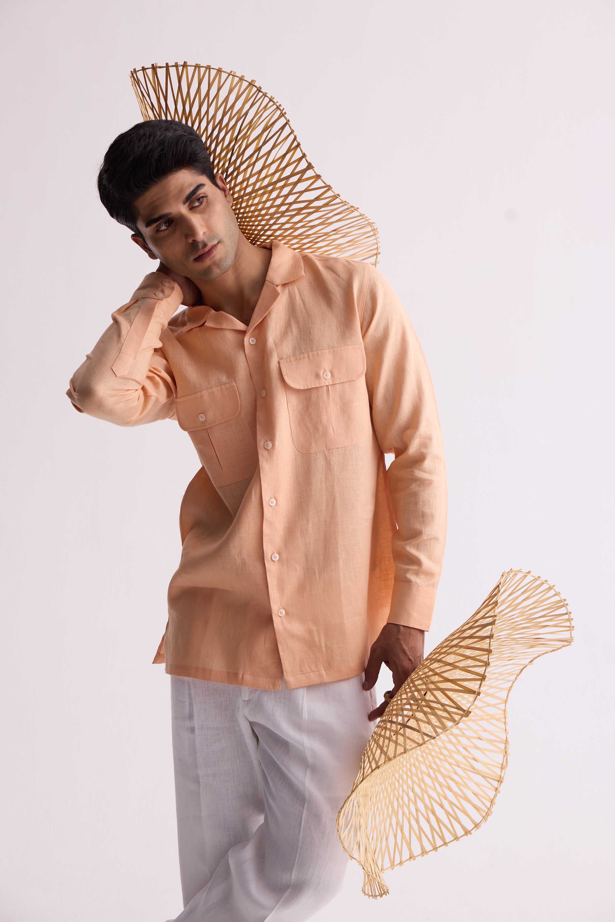 The Boreas Orange Linen Shirt
