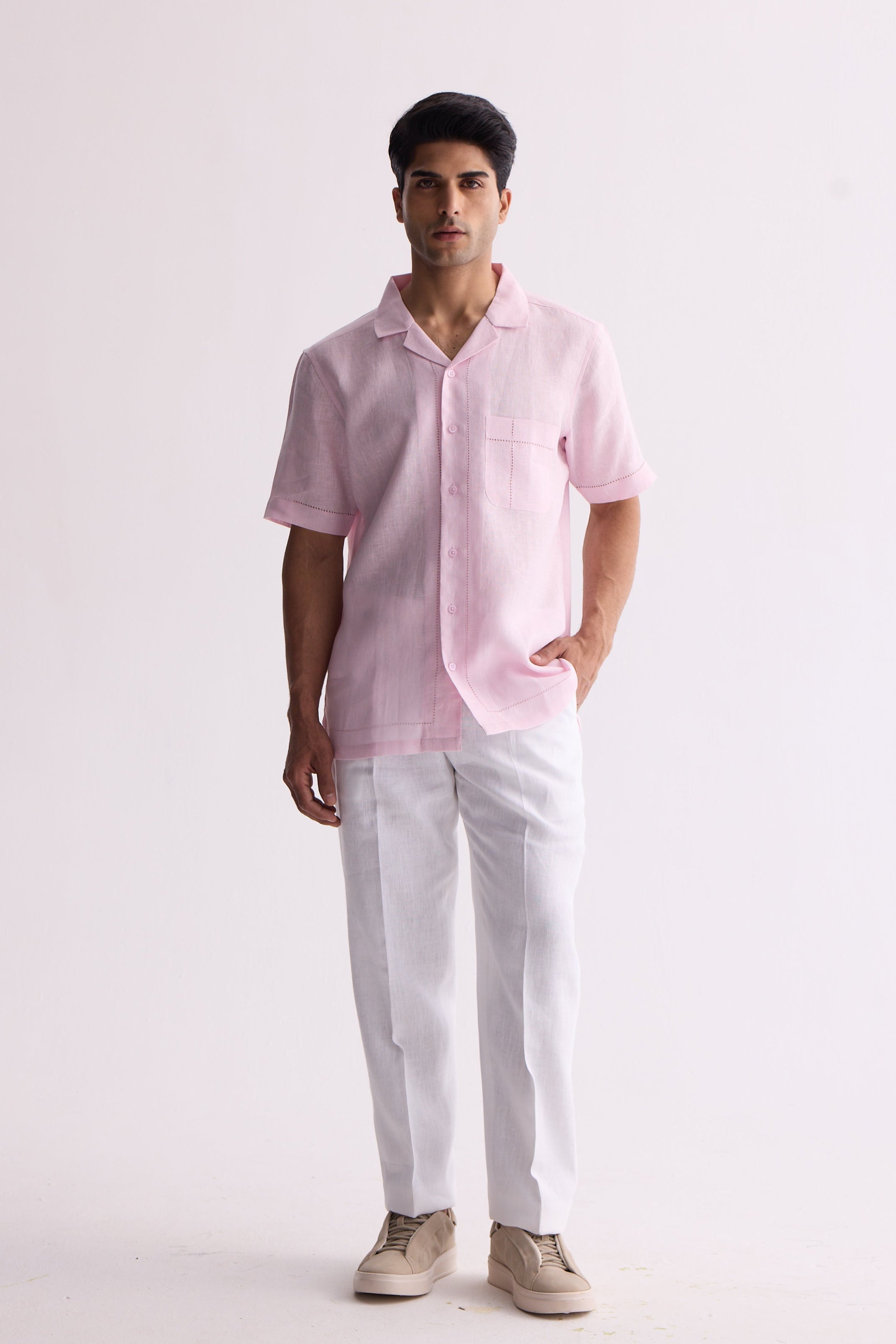 The Lido Pink Linen Shirt