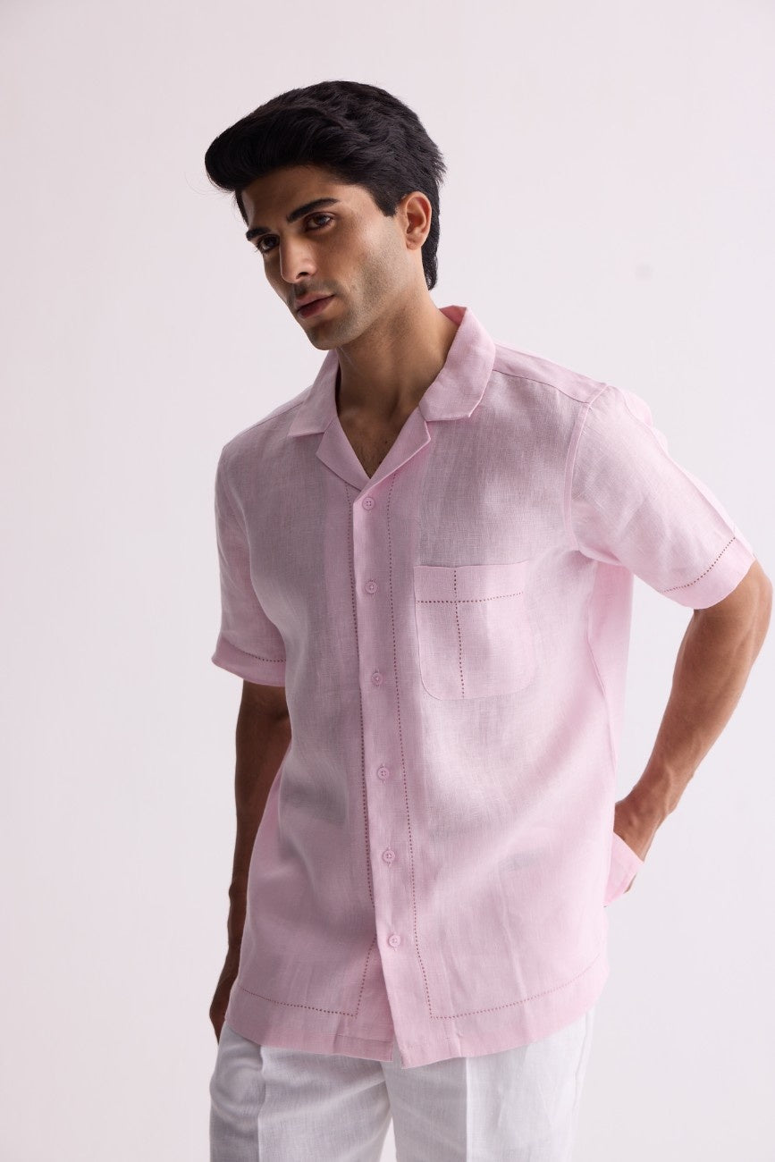 The Lido Pink Linen Shirt