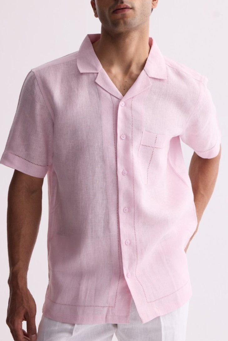 The Lido Pink Linen Shirt