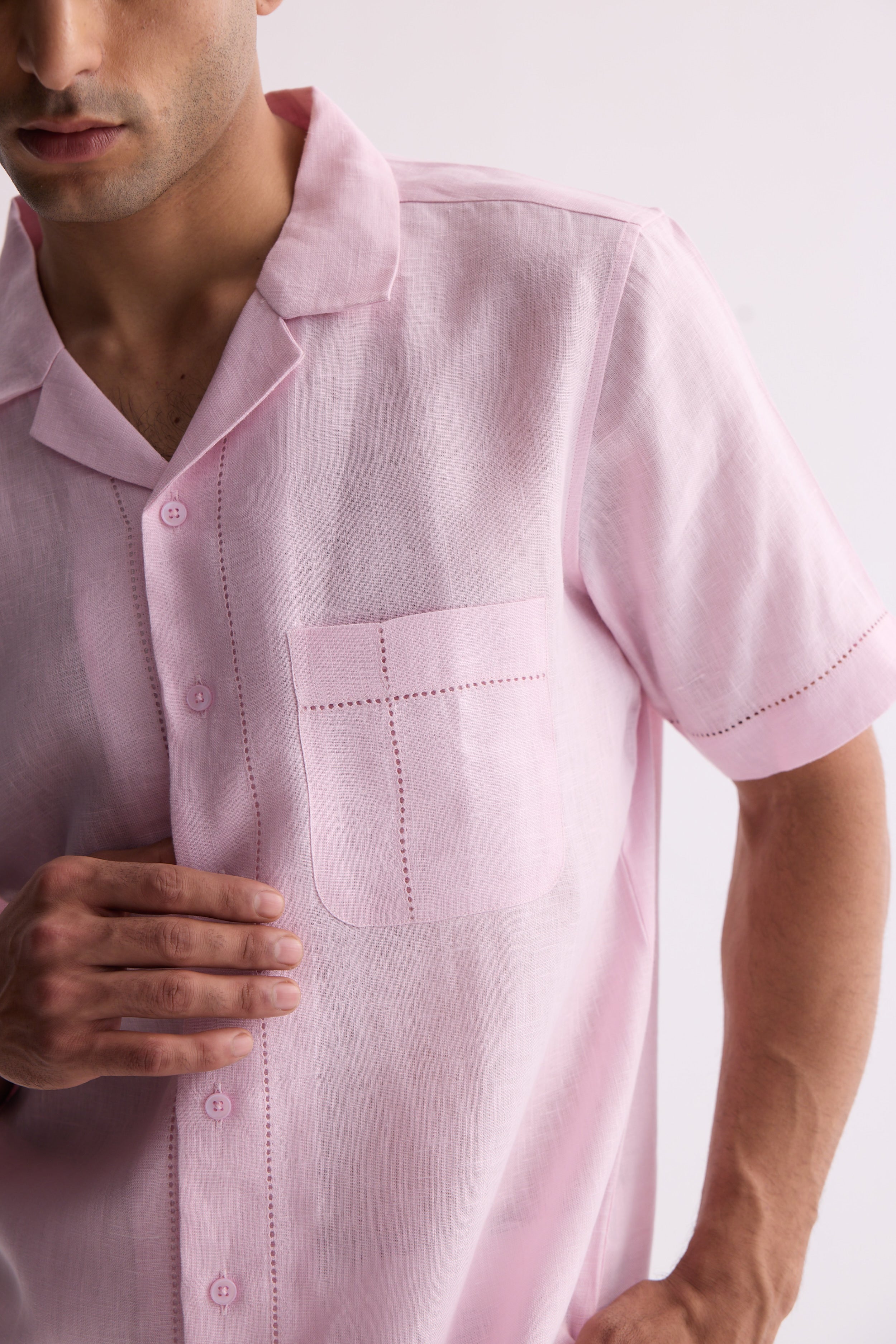 The Lido Pink Linen Shirt