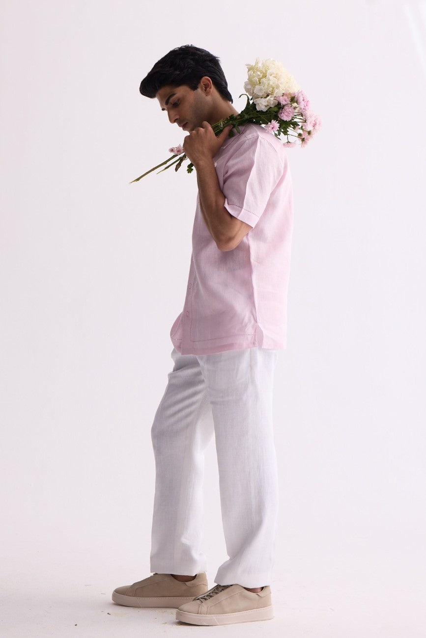 The Lido Pink Linen Shirt