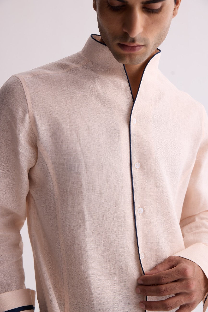 Royal Aristocratic Peach Linen Shirt